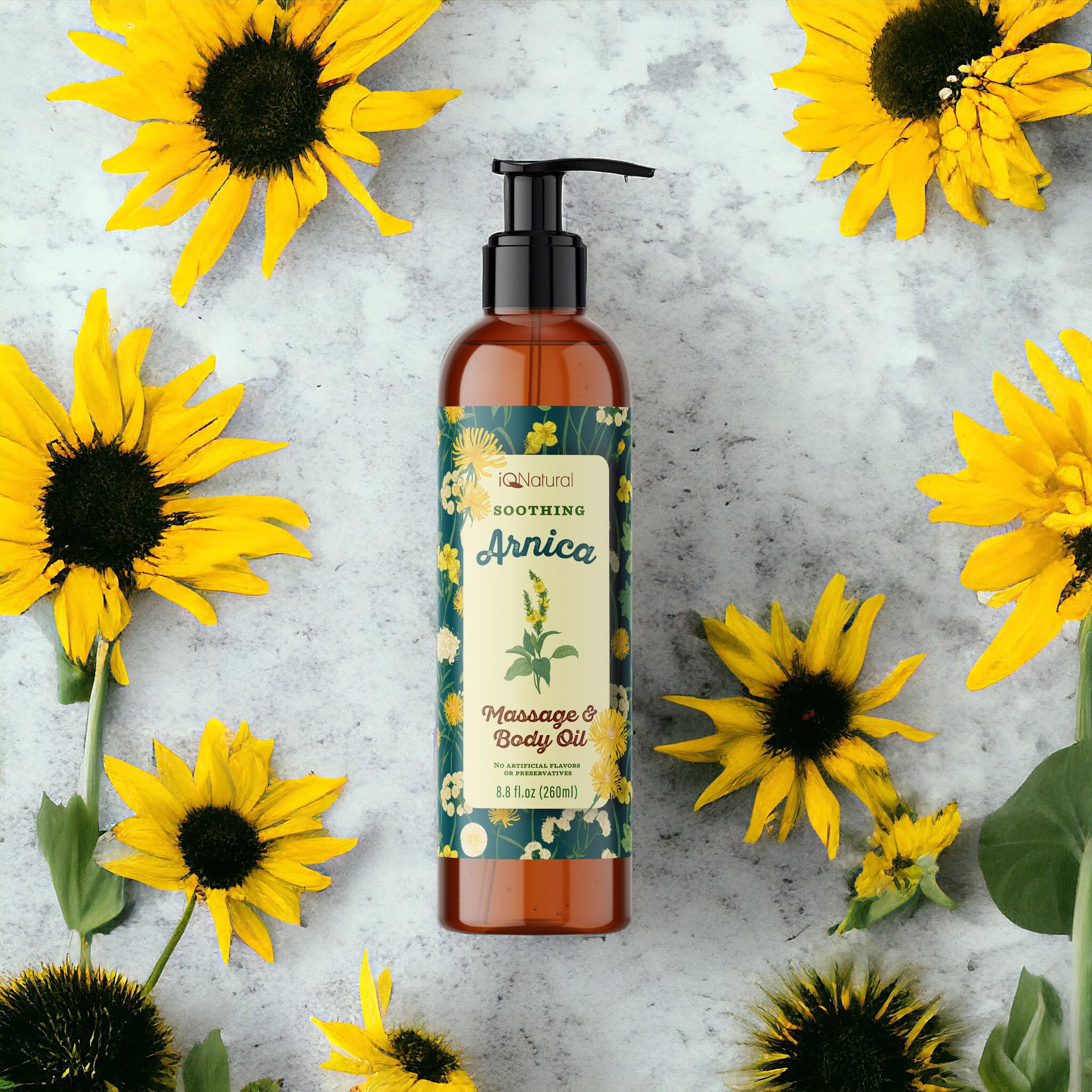 Premium Arnica Massage Oil for Sore Muscles & Body Therapy - 8oz (237ml) - Warming Relief for Athletes, Post-Workout Recovery & Spa Relaxation