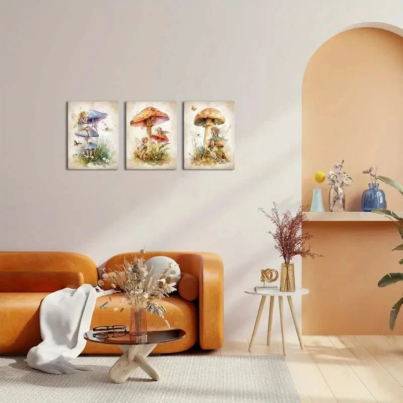 3-Piece Butterfly Fairy Tale Theme Metal Wall Art - Ready to Hang Home Decor for Living Room, Bedroom & Nursery