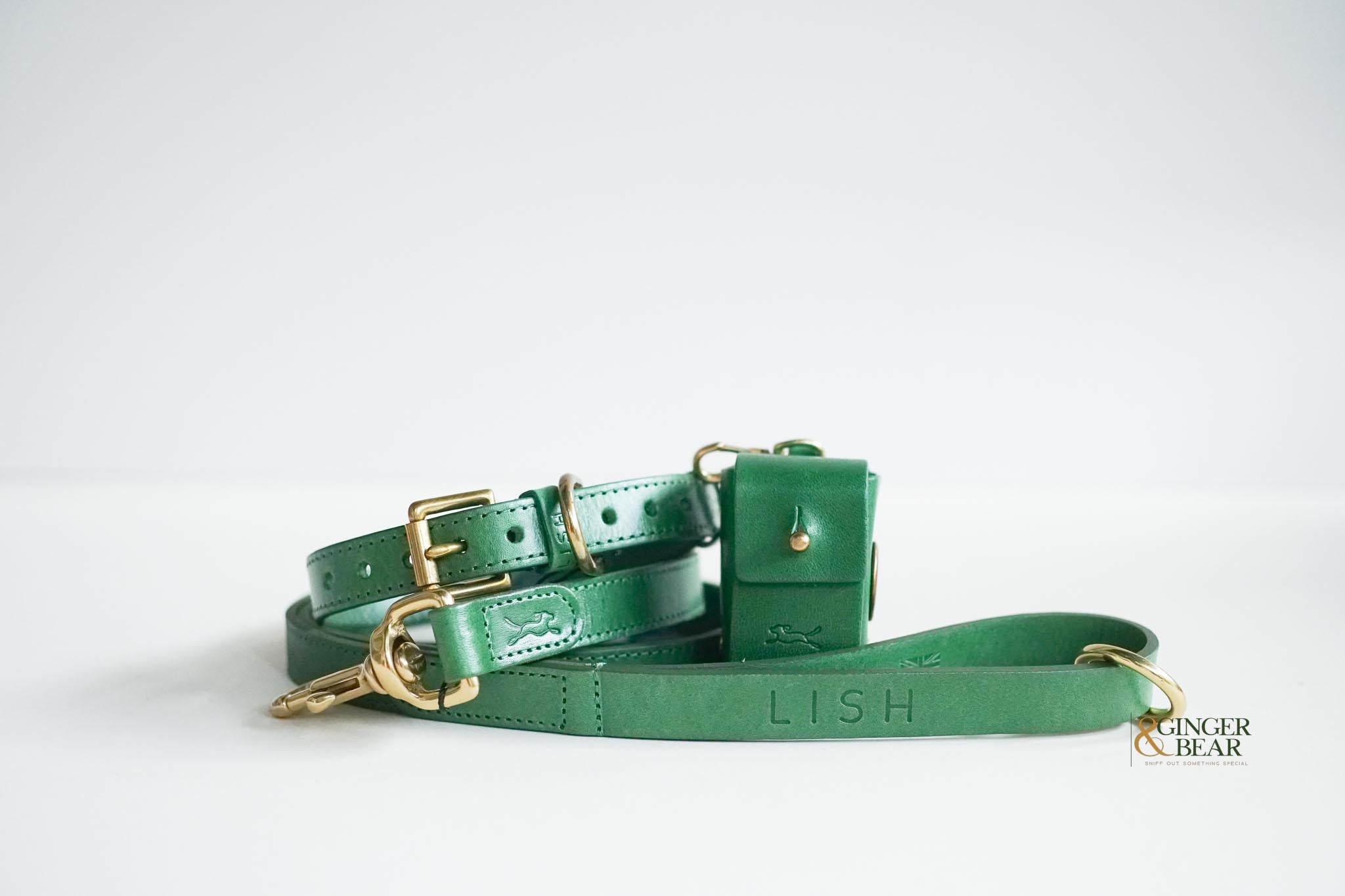 Premium Italian Leather Dog Collar - LISH Coopers Avocado Green - Durable & Stylish Pet Accessory for Walks, Training & Fashion