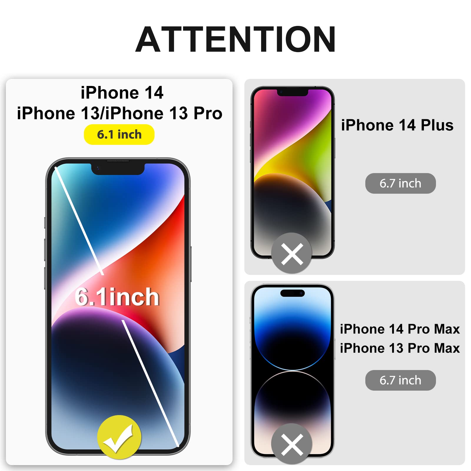 SPARIN 3 Pack Tempered Glass Screen Protector for iPhone 14/13/13 Pro 6.1 Inch - Case Friendly, Anti-Scratch, Bubble-Free - Perfect for Daily Use, Travel & Work Protection
