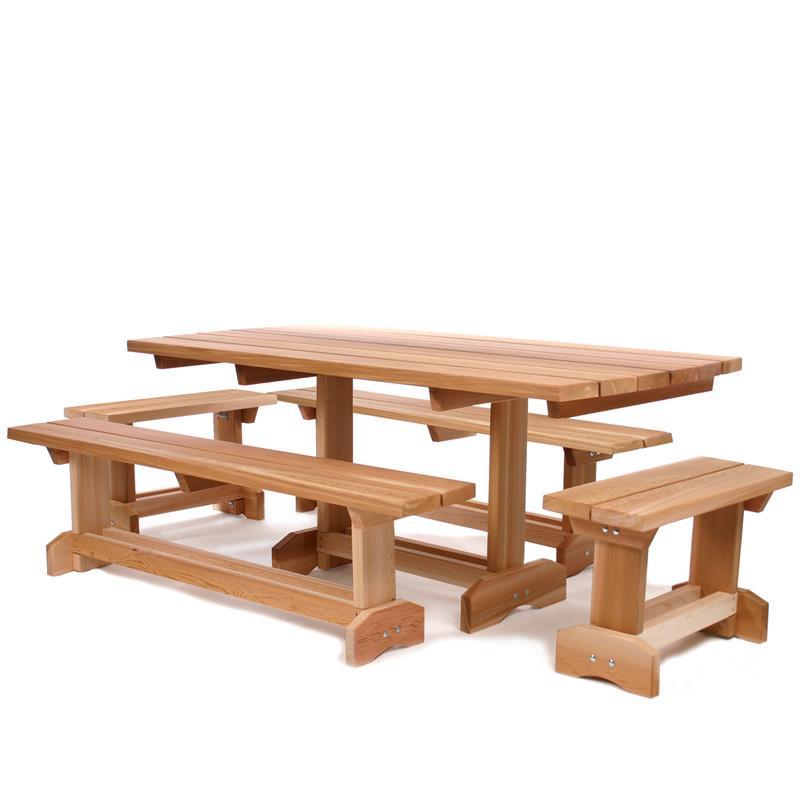 Premium Cedar Wood Market Table - Rustic Farmhouse Dining & Kitchen Furniture for Home & Outdoor Use