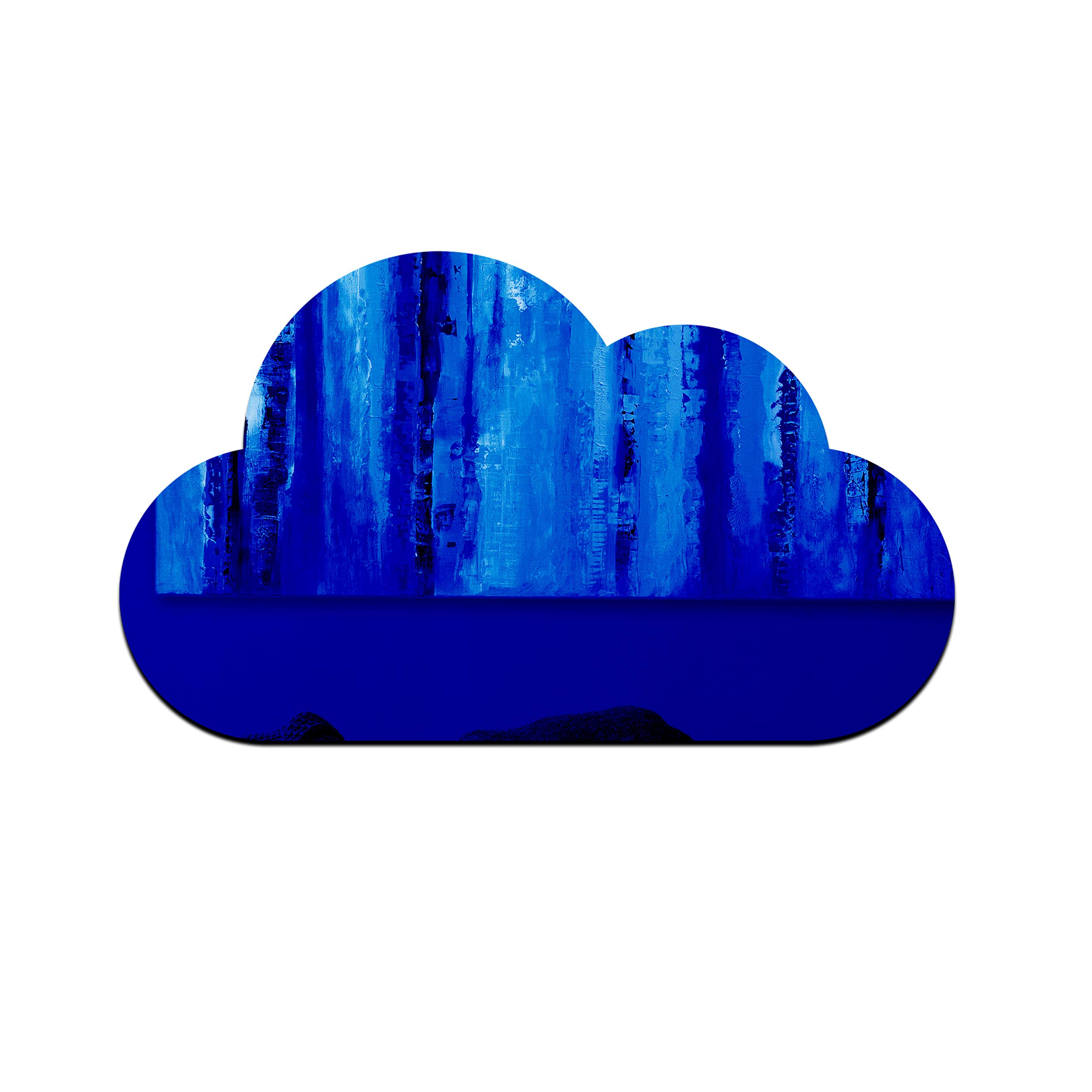 Modern Cloud Shaped Wall Mirror - 20 x 11.6 Inches Cobalt Blue Minimalist Decor for Living Room, Bedroom & Bathroom | Unique Home Decoration & Wall Art Gift Idea
