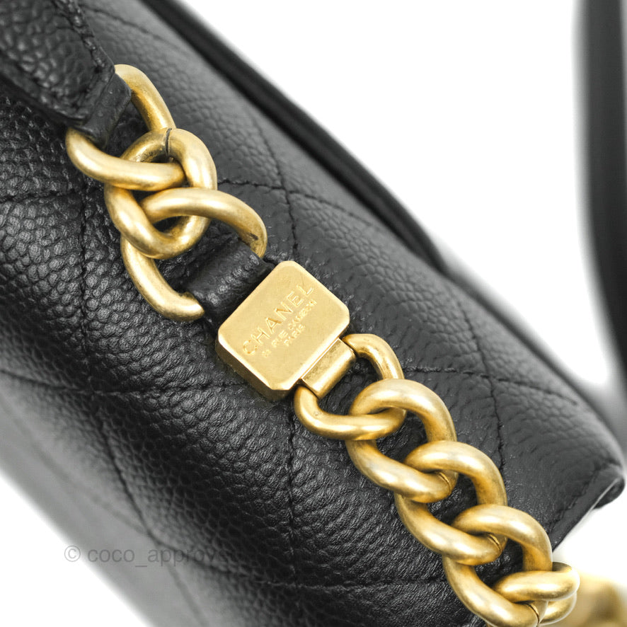 Chanel Chic Affinity Small Grained Calfskin Crossbody Bag in Black with Aged Gold Hardware - Perfect for Everyday Luxury & Evening Events