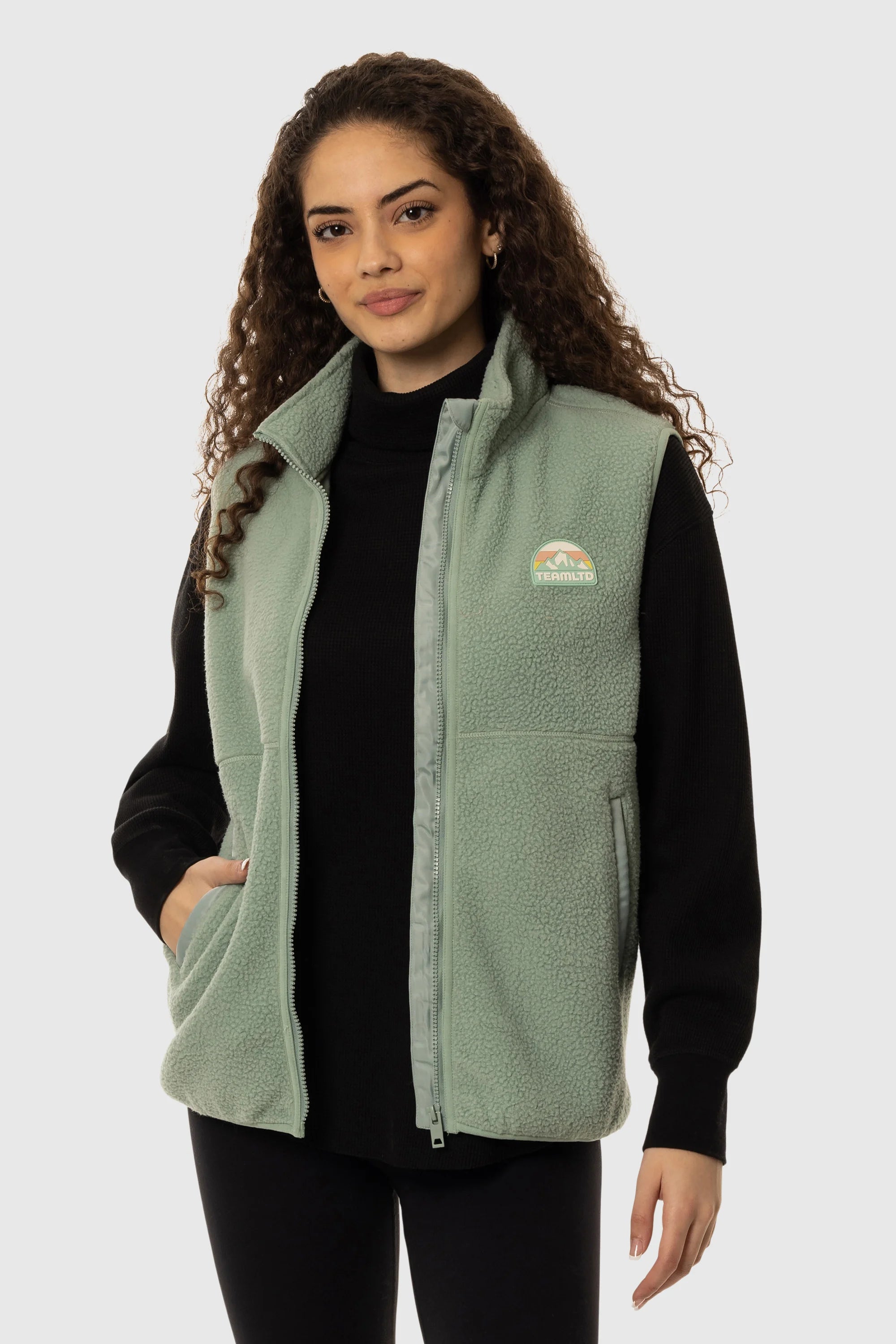 Sage Sherpa Vest for Women - Soft Fleece Lined Warm Winter Vest - Cozy Outdoor Layering for Hiking, Camping & Casual Wear