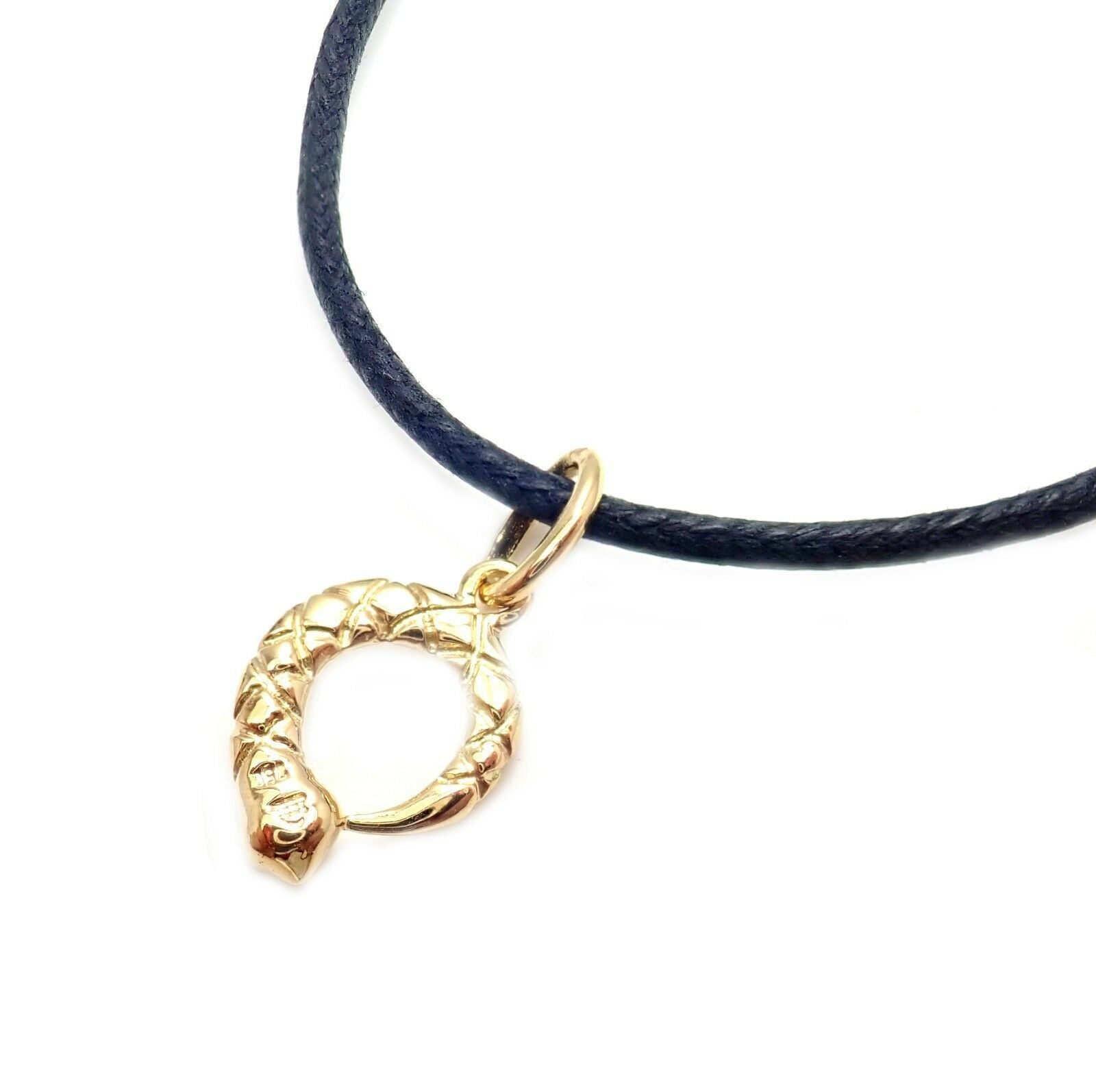 18k Gold Snake Serpent Charm Cord Bracelet by Temple St Clair - Elegant Jewelry for Women, Perfect for Gifts, Parties & Everyday Wear