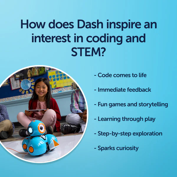 Wonder Workshop Dash - Coding Robot for Kids Ages 6+ | STEM Learning Toy for Programming & Creativity | Perfect for Home, Classroom & Playtime