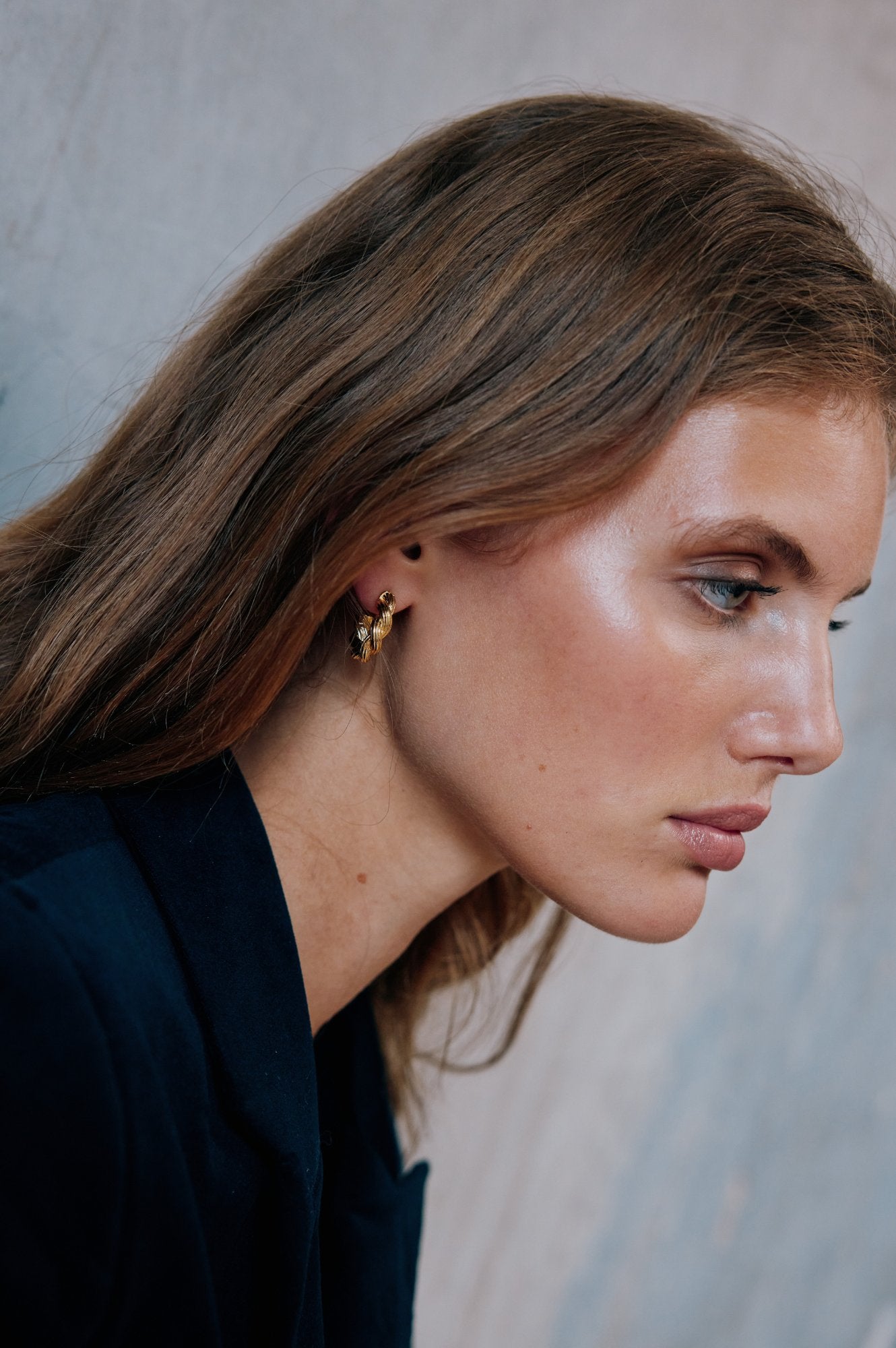 Chunky Swirl Hoop Earrings for Women - 14K Gold Plated Statement Hoops | Perfect for Parties, Weddings & Everyday Wear