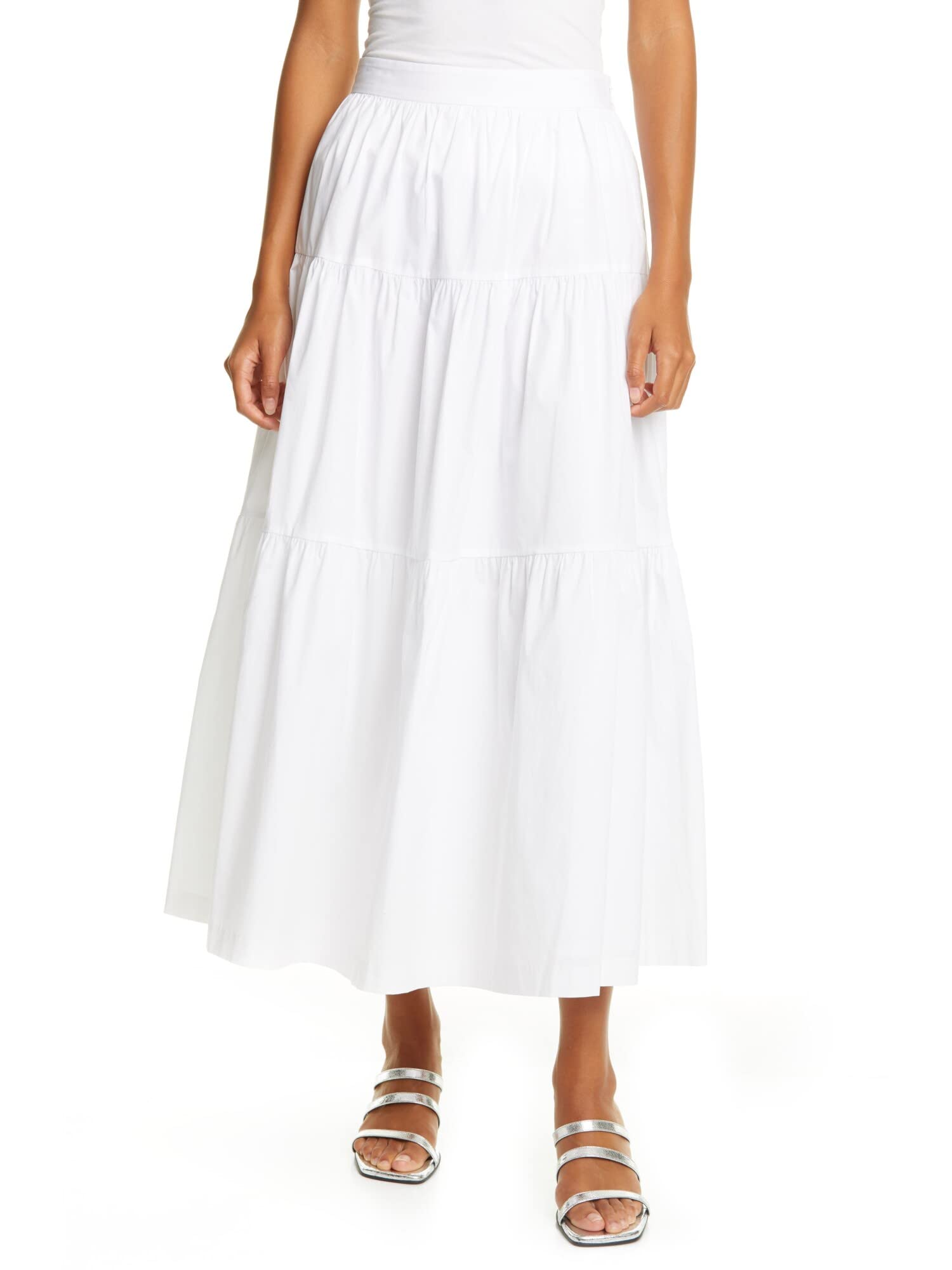 STAUD Women's Sea Skirt - Flowy Midi Skirt with Side Slit, High Waist A-Line Summer Beach Skirt for Women | Perfect for Vacations, Beach Outings & Casual Summer Dresses