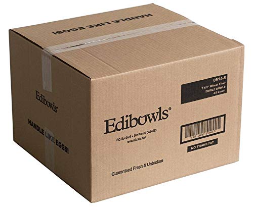 Edibowls Salad Shell Baked Flour Bowls - 7.5 Inch Edible Serving Bowls - Pack of 48 - Perfect for Salads, Desserts, Party Appetizers & Eco-Friendly Dining