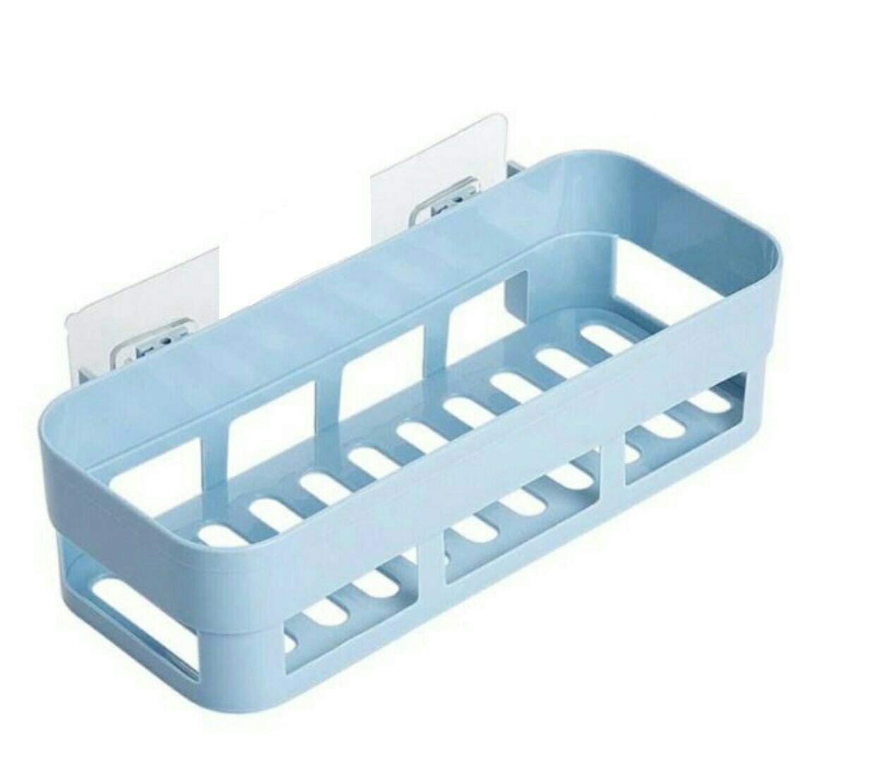 MOHAK Self-Adhesive Wall Mount Organizer - No Drill Bathroom & Kitchen Storage Box, Plastic Hanging Holder for Toiletries, Sponges, Brushes - Perfect for Small Space Organization in Bath, Kitchen, Laundry Room