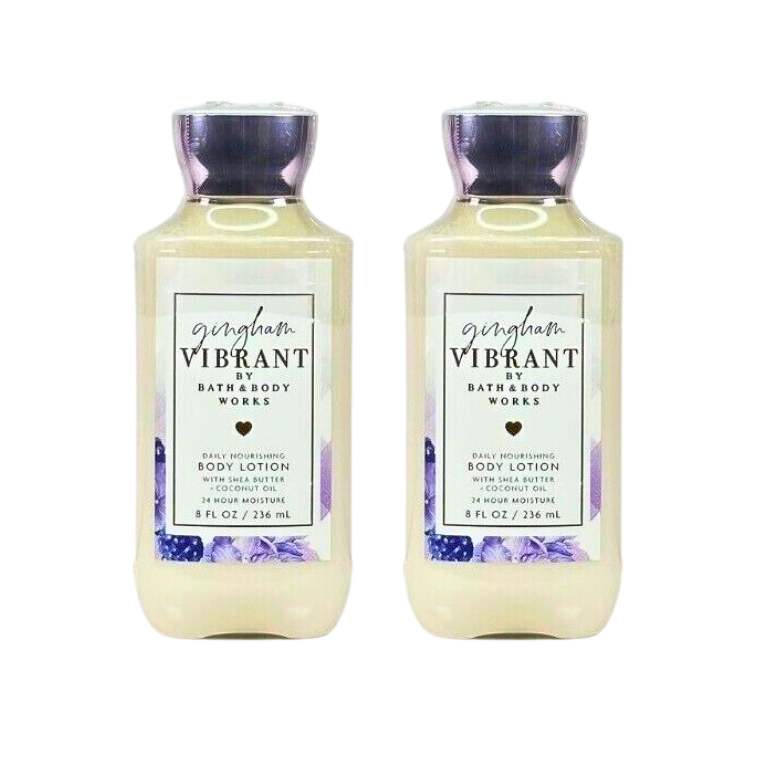 Bath & Body Works Gingham Vibrant Body Lotion - 8oz (Pack of 2) | Hydrating Moisturizer for Dry Skin | Perfect for Daily Use, Travel & Gifts