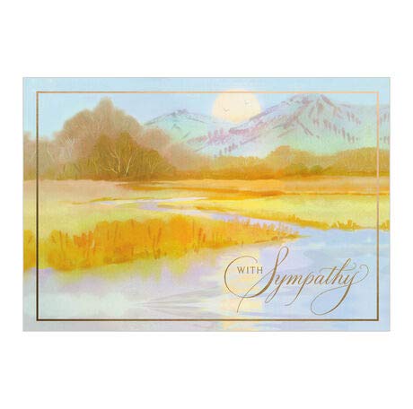 Hallmark Business Bulk Sympathy Cards - Golden Mountains & River Design (Pack of 100) | Thoughtful Condolence Greeting Cards for Funeral, Memorial Services & Grief Support