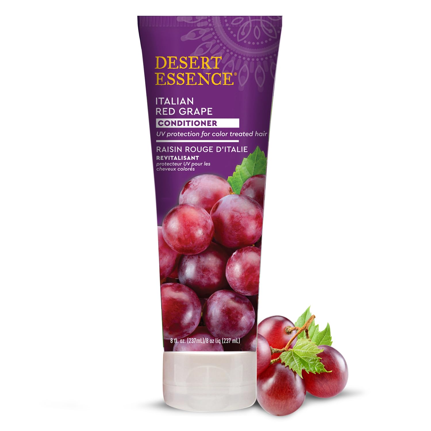 Desert Essence Italian Red Grape Conditioner with Antioxidant-Rich Resveratrol - Organic Sea Kelp & Nettle Extracts for Hair Vitamins & Minerals - Vegan, Gluten-Free, Cruelty-Free Hair Care - 8oz - Perfect for Dry, Damaged Hair & Scalp Nourishment