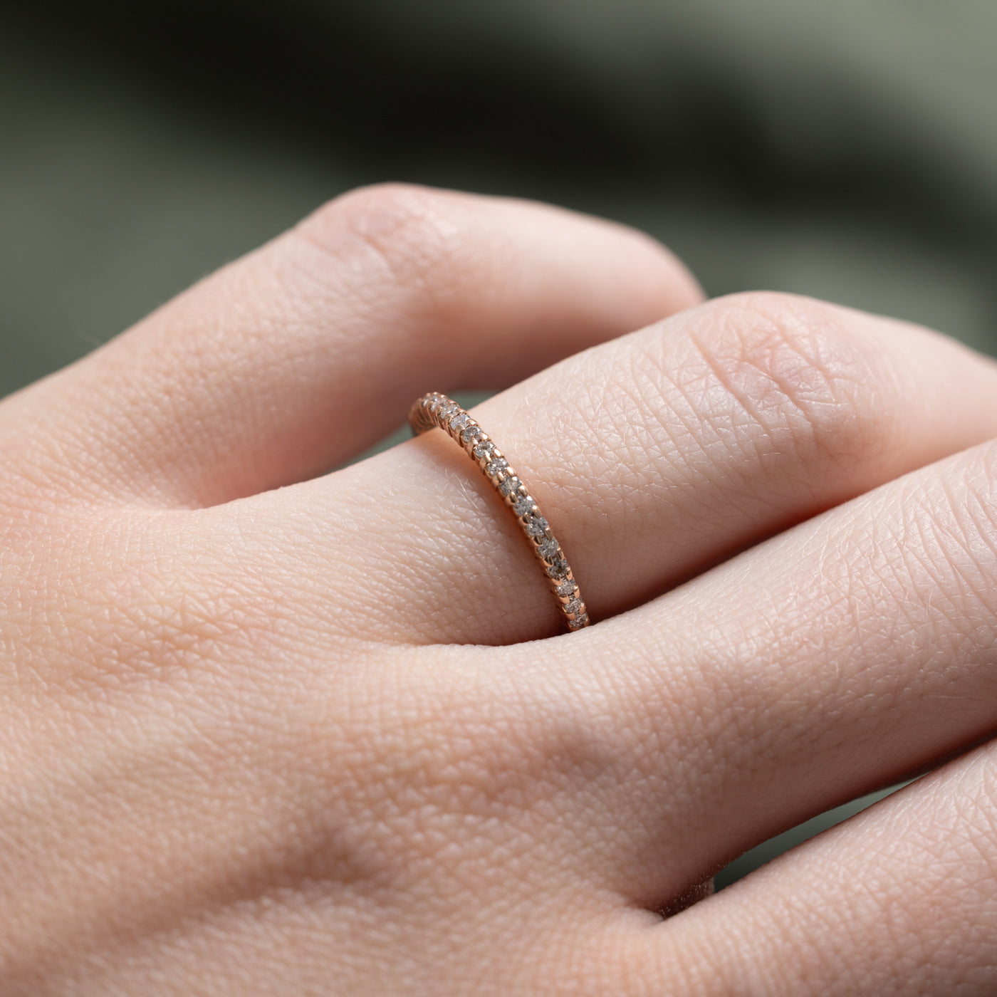 10K Rose Gold Semi Eternity Diamond Band Ring - 0.19ctw Total Weight - Size 5.25 - Perfect for Anniversary, Wedding, Engagement & Everyday Elegance