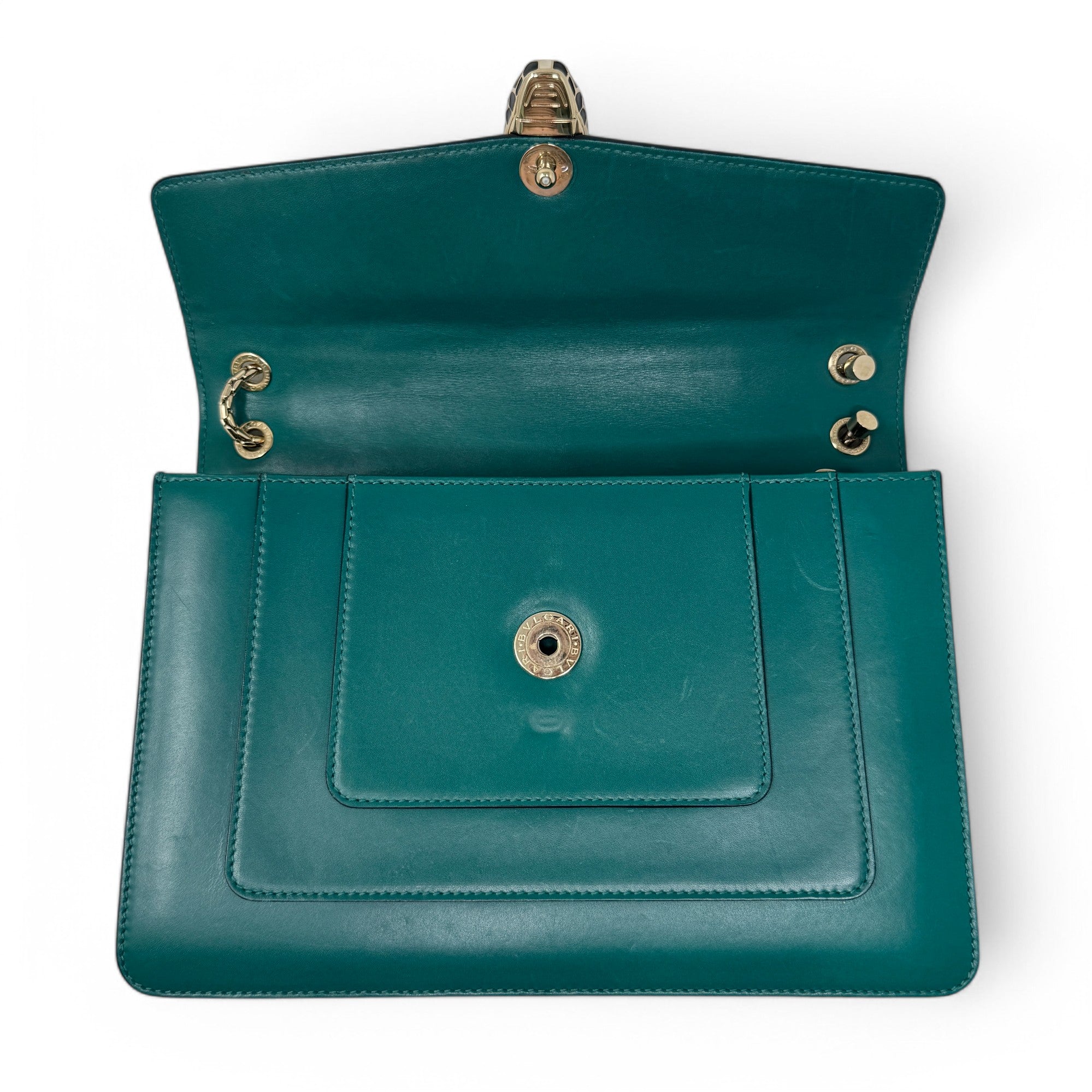 Bvlgari Green Medium Serpenti Shoulder Bag - Luxury Leather Handbag for Women, Perfect for Parties, Work & Evening Events
