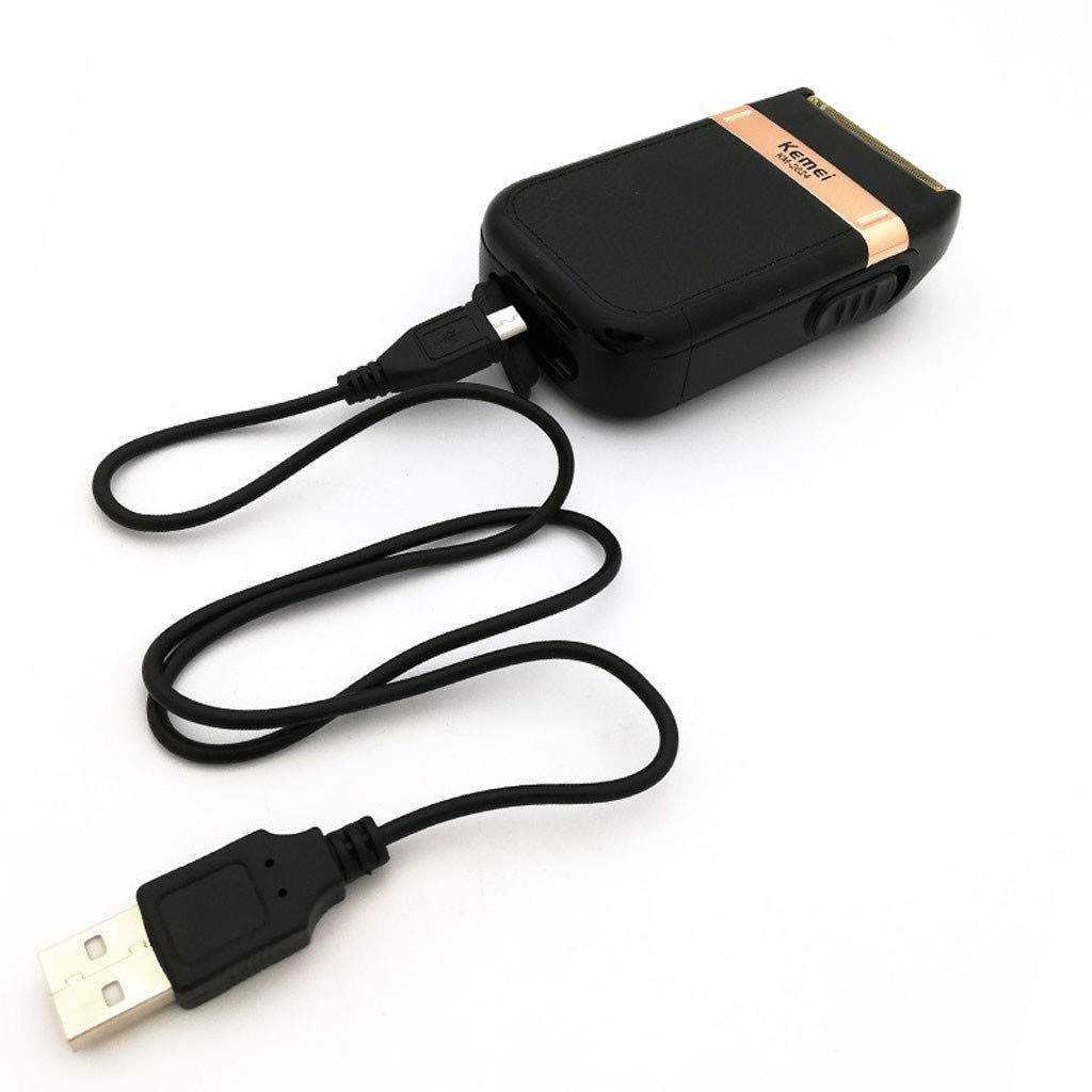 USB Rechargeable Double Mesh Shaver - Gold & Silver Body (Model TFJ813) - Perfect for Travel, Gym & Quick Grooming at Home