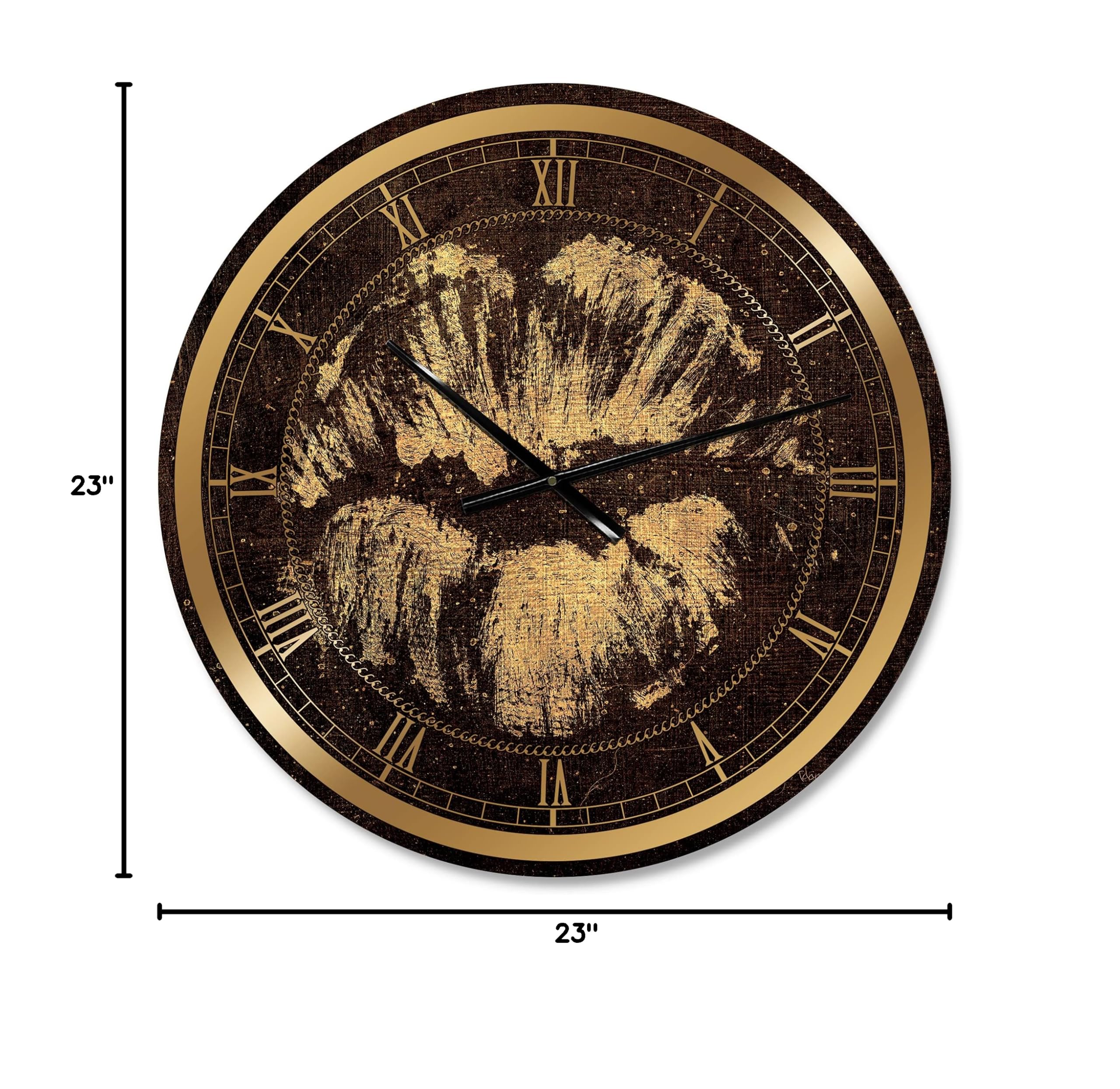 Glam Gold Fashion Lips Wall Clock - Large Decorative Wall Clock for Living Room, Bedroom & Office - Stylish Home Decor for Modern Interiors