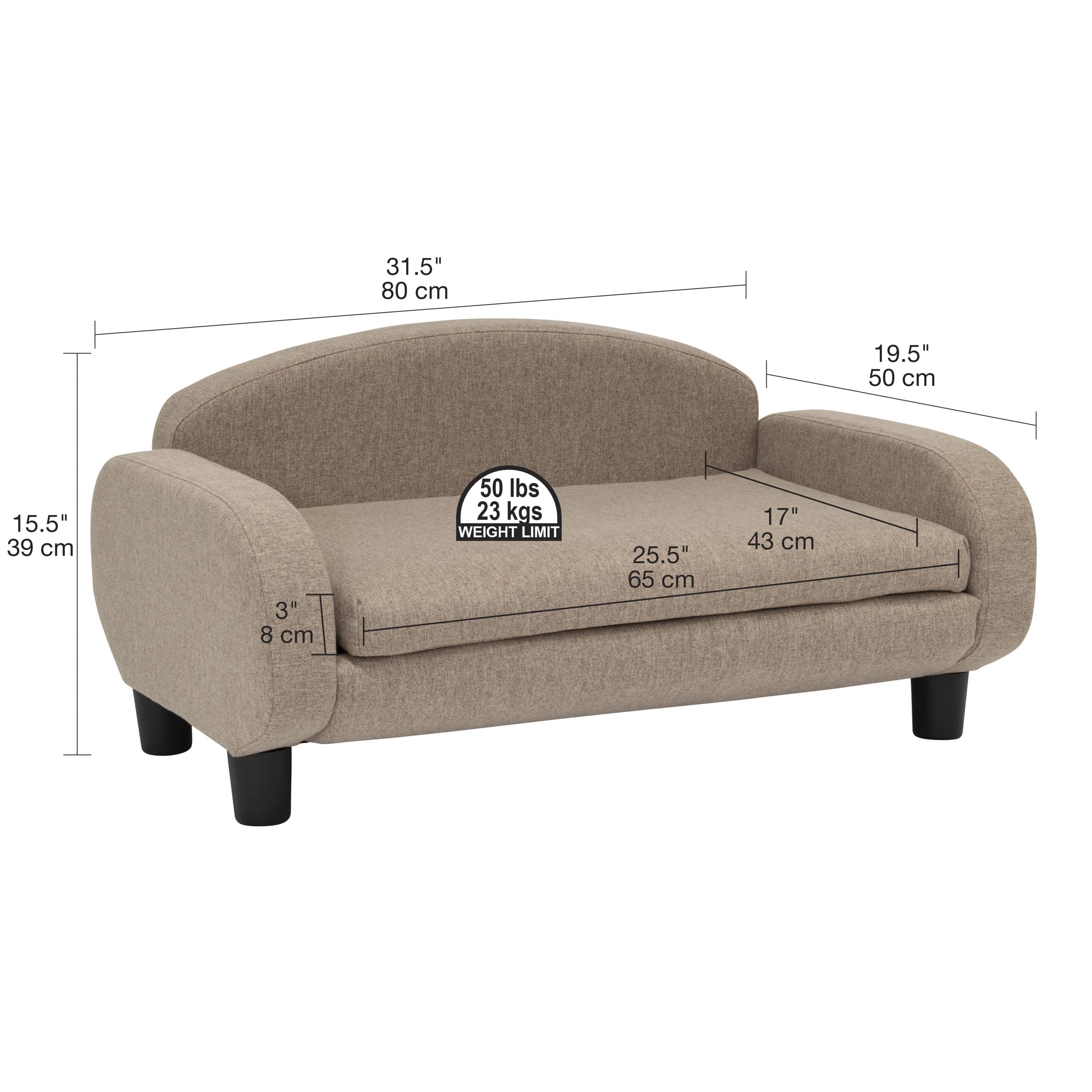 Paws & Purrs Modern Pet Sofa - 31.5