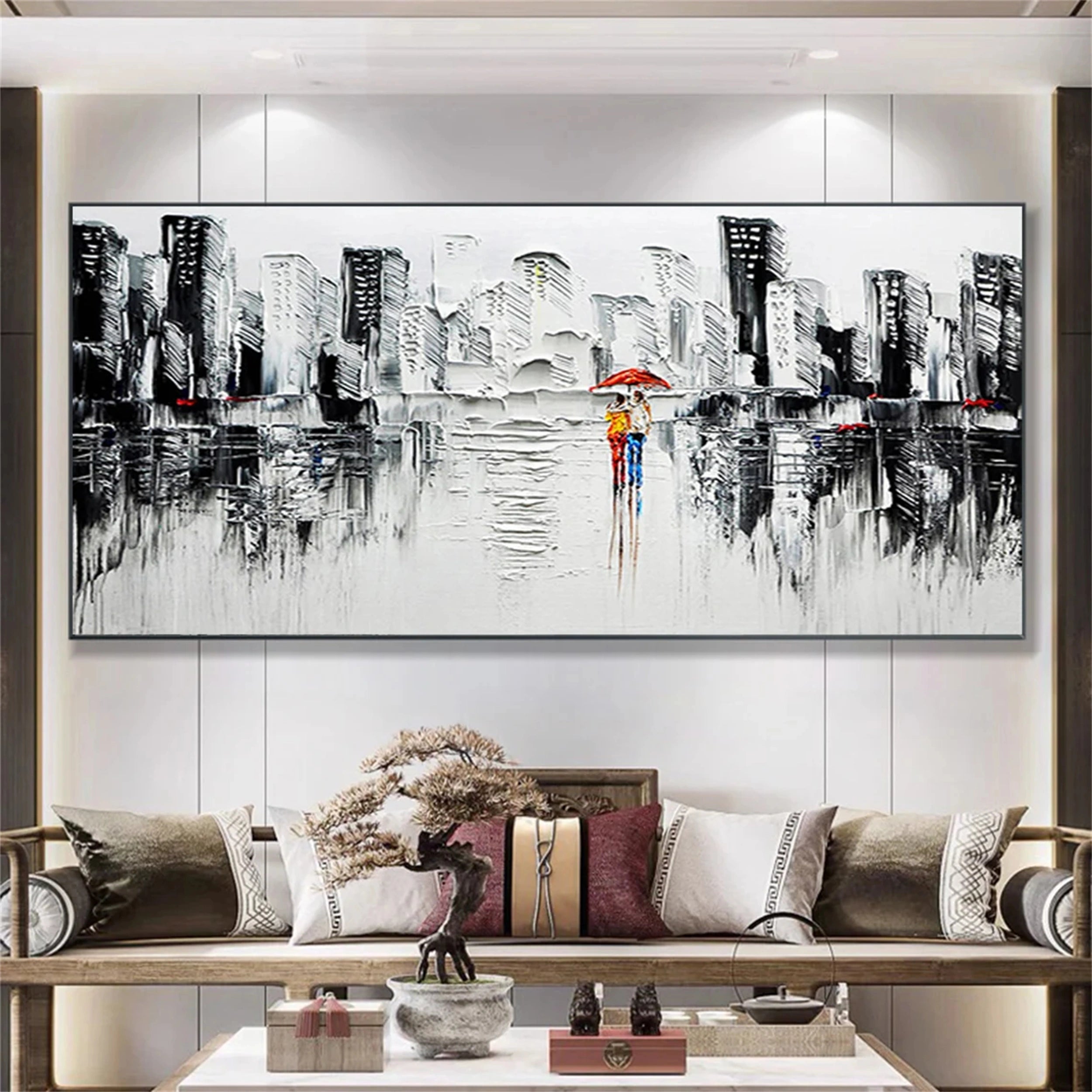 Urban Landscape Painting #UL 014 - Modern Wall Art for Home & Office Decor - Perfect for Living Room, Bedroom or Workspace