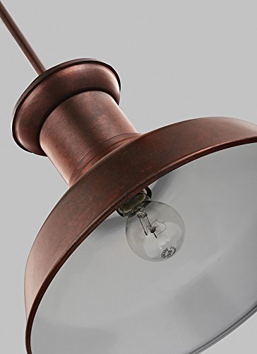 Sea Gull Lighting 6247701-44 Weather-Resistant Outdoor Copper Pendant Light - Elegant Weathered Finish for Patio, Porch & Garden Decor