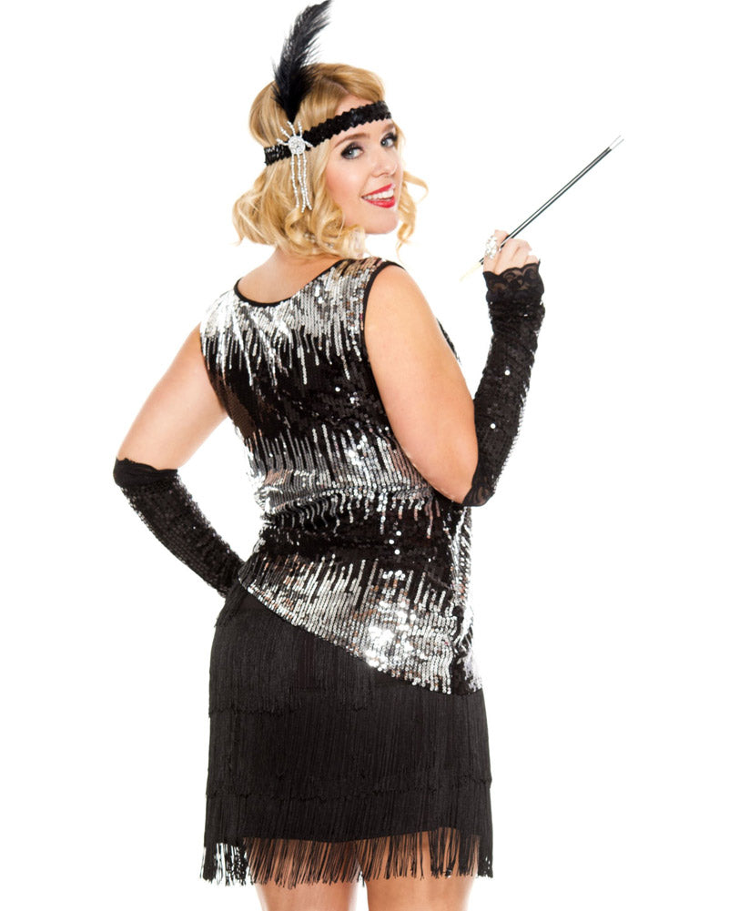 20s Fearless Flapper Women's Plus Size Costume - Vintage 1920s Gatsby Party Dress for Halloween, Themed Parties & Roaring Twenties Events