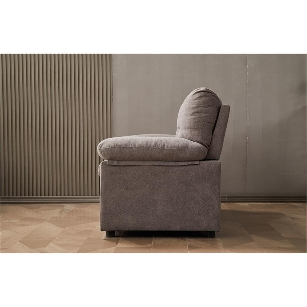 Plaencia Light Gray Linen Loveseat Sofa for Living Room - Modern Small Couch for Apartments, Reading Nook & Cozy Spaces