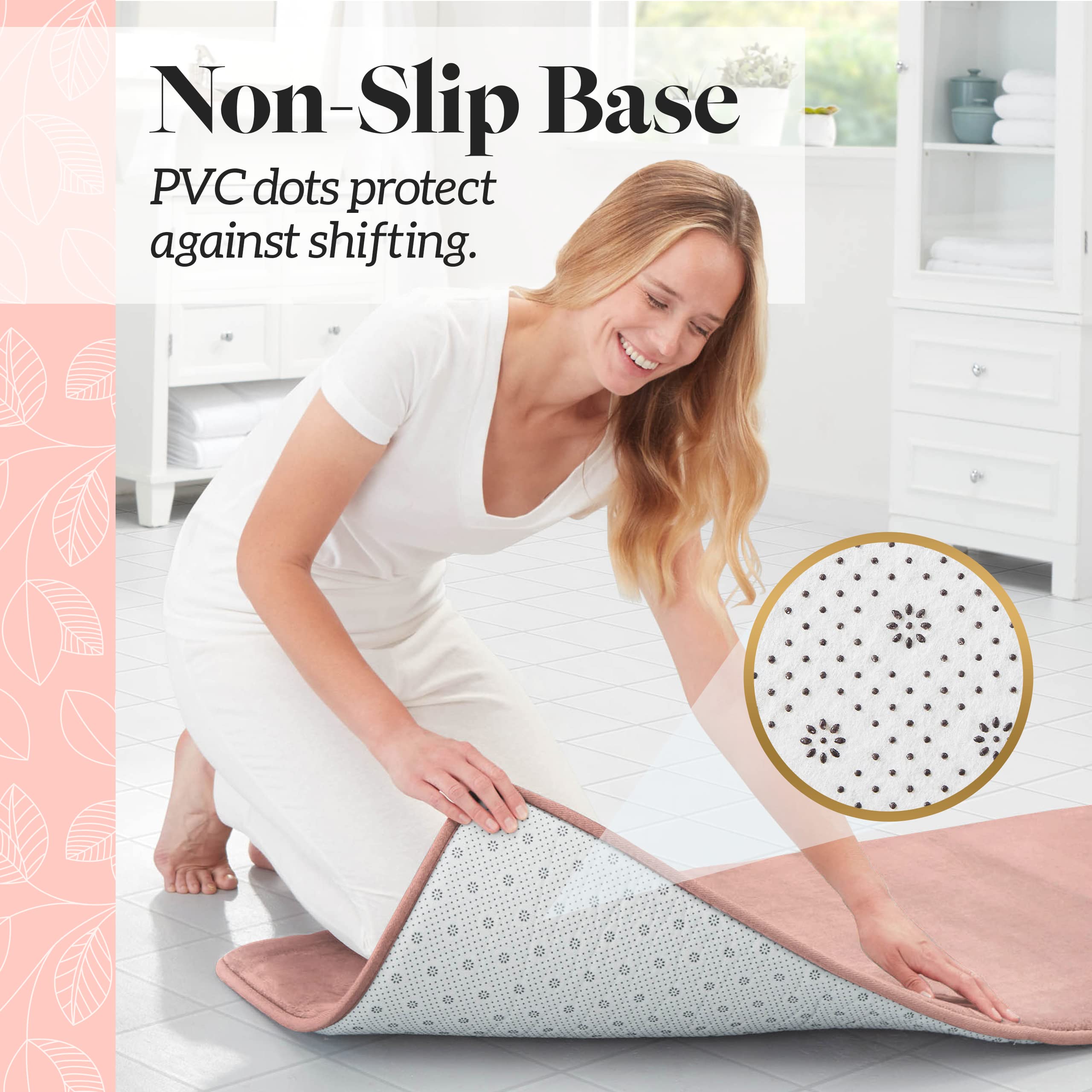 Genteele Memory Foam Bath Mat - Non Slip Absorbent Super Soft Velvet Bathroom Rug (60