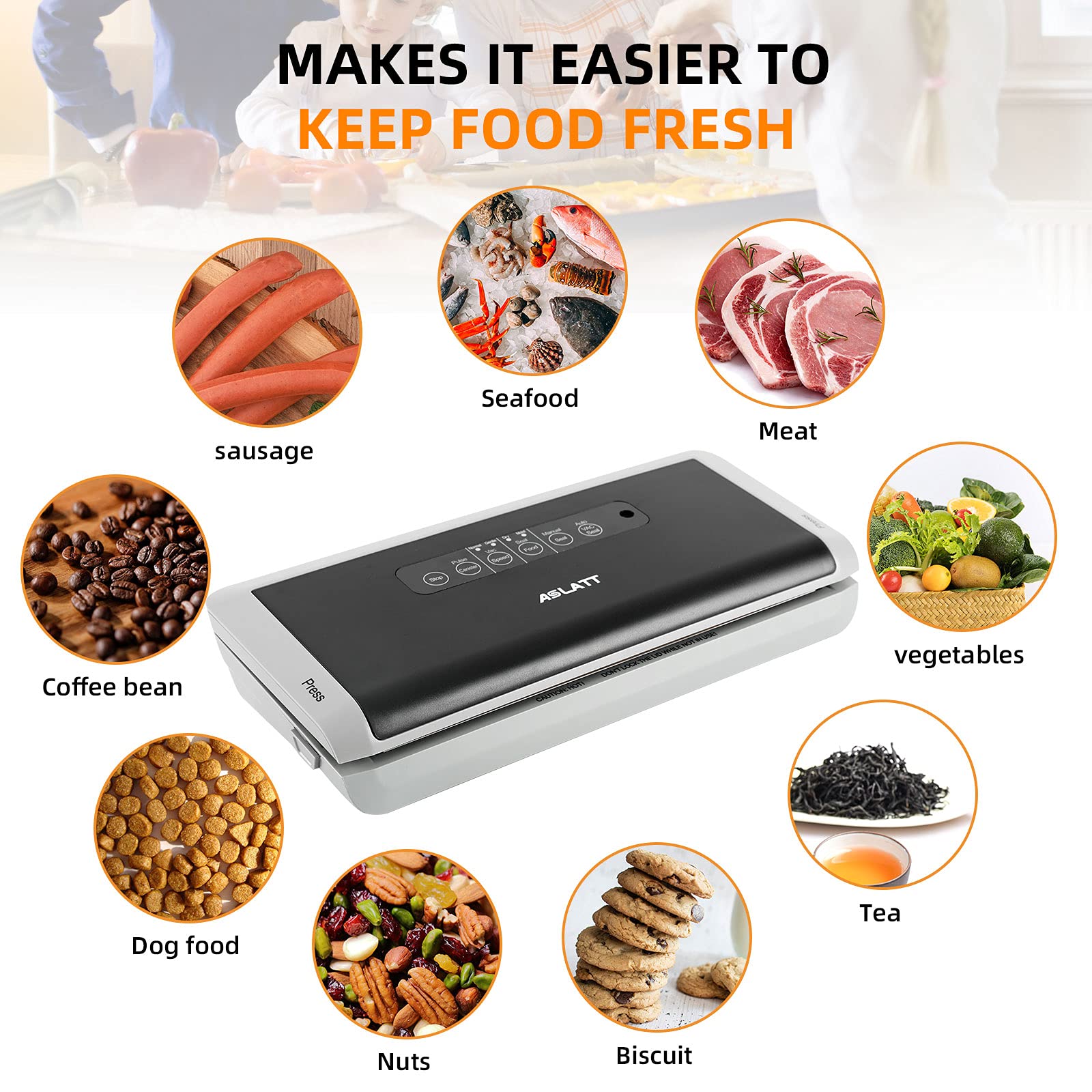 **5-in-1 Automatic Vacuum Sealer Machine for Food Preservation – Includes 20 Vacuum Bags, Cutter & Dry/Moist Modes – Perfect for Meal Prep, Sous Vide & Long-Term Storage**