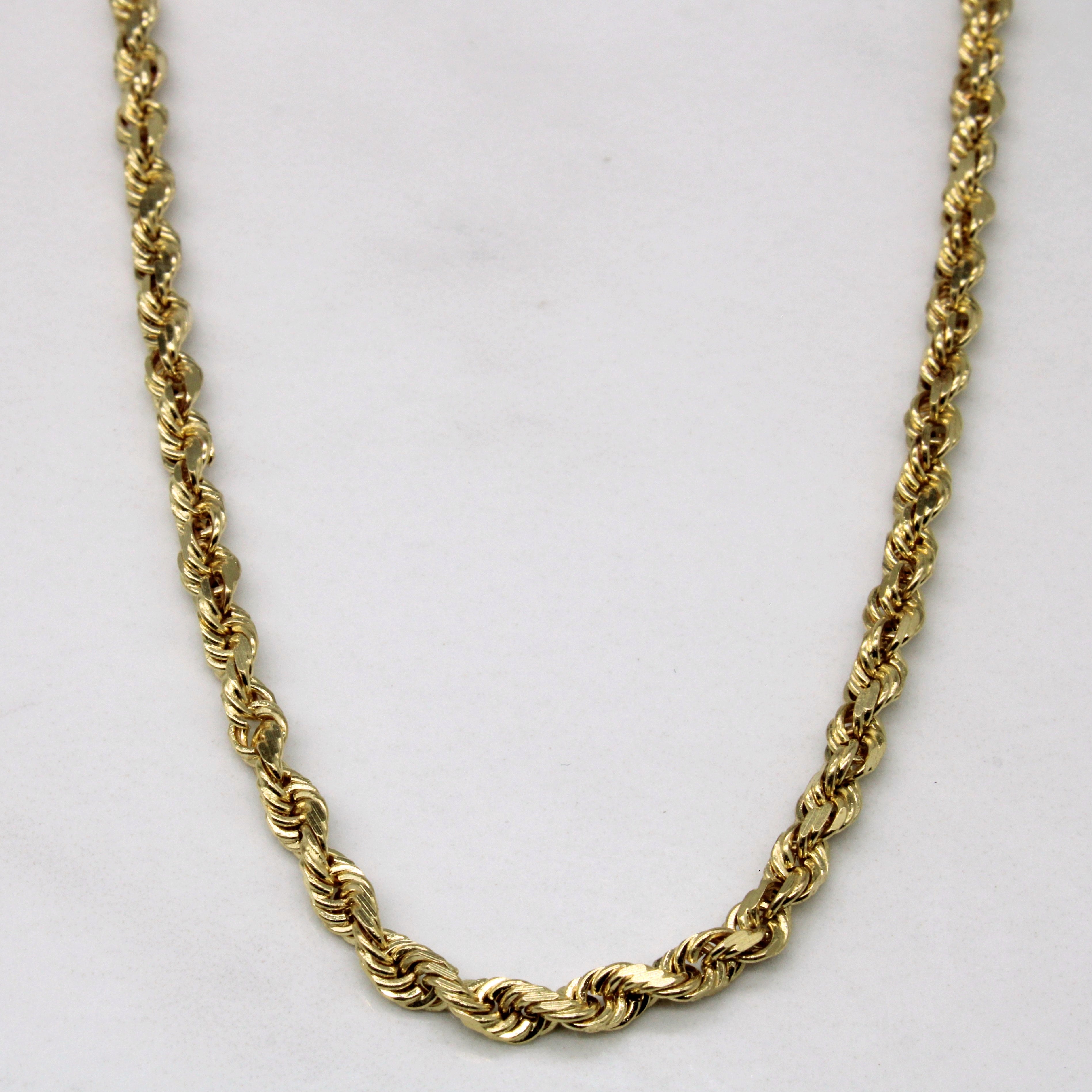 10K Yellow Gold Rope Chain Necklace 24 Inch - Elegant Dainty Jewelry for Women, Perfect for Layering, Everyday Wear & Special Occasions