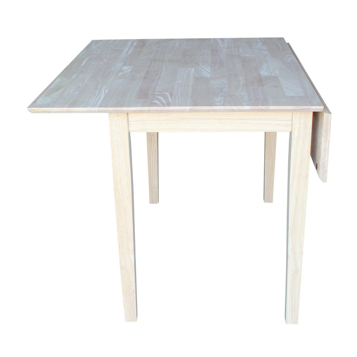 International Concepts Square Dual Drop Leaf Dining Table - 40 x 24 x 40 Inches - Expandable Space-Saving Table for Small Kitchens, Apartments & Dining Rooms