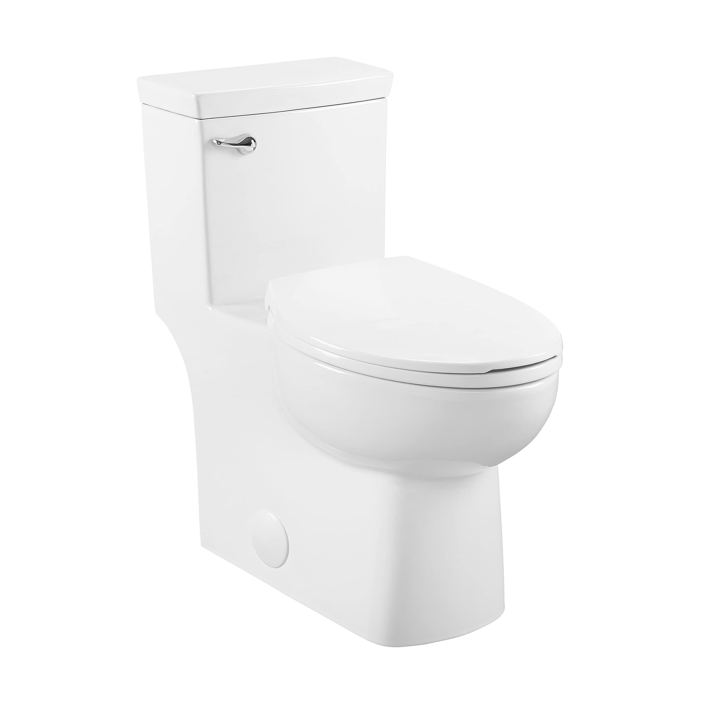 Swiss Madison SM-1T116 Classe One Piece Toilet - 1.28 GPF Water Efficient, Front Flush Handle, Glossy White - Perfect for Modern Bathrooms & Small Spaces