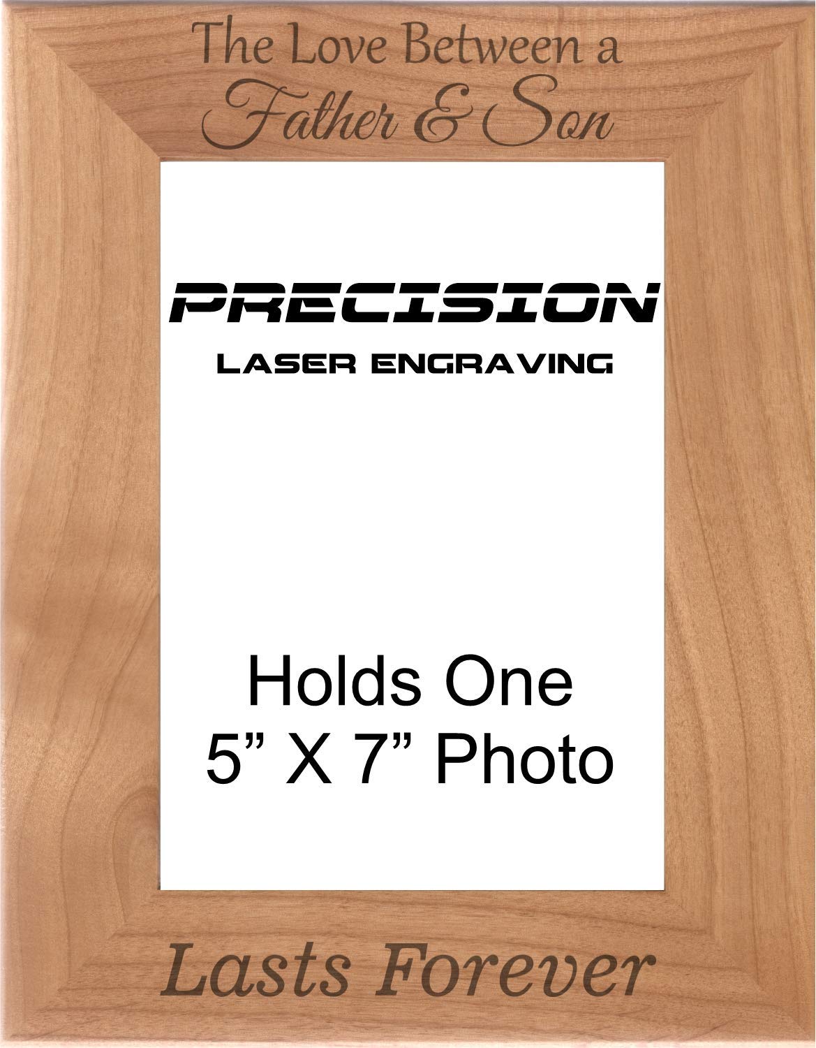 Personalized Engraved Wood Picture Frame for Dad & Son - Heartwarming Father Son Gift, Custom Keepsake for Father's Day, Birthday - Perfect for Home, Office & Family Memories