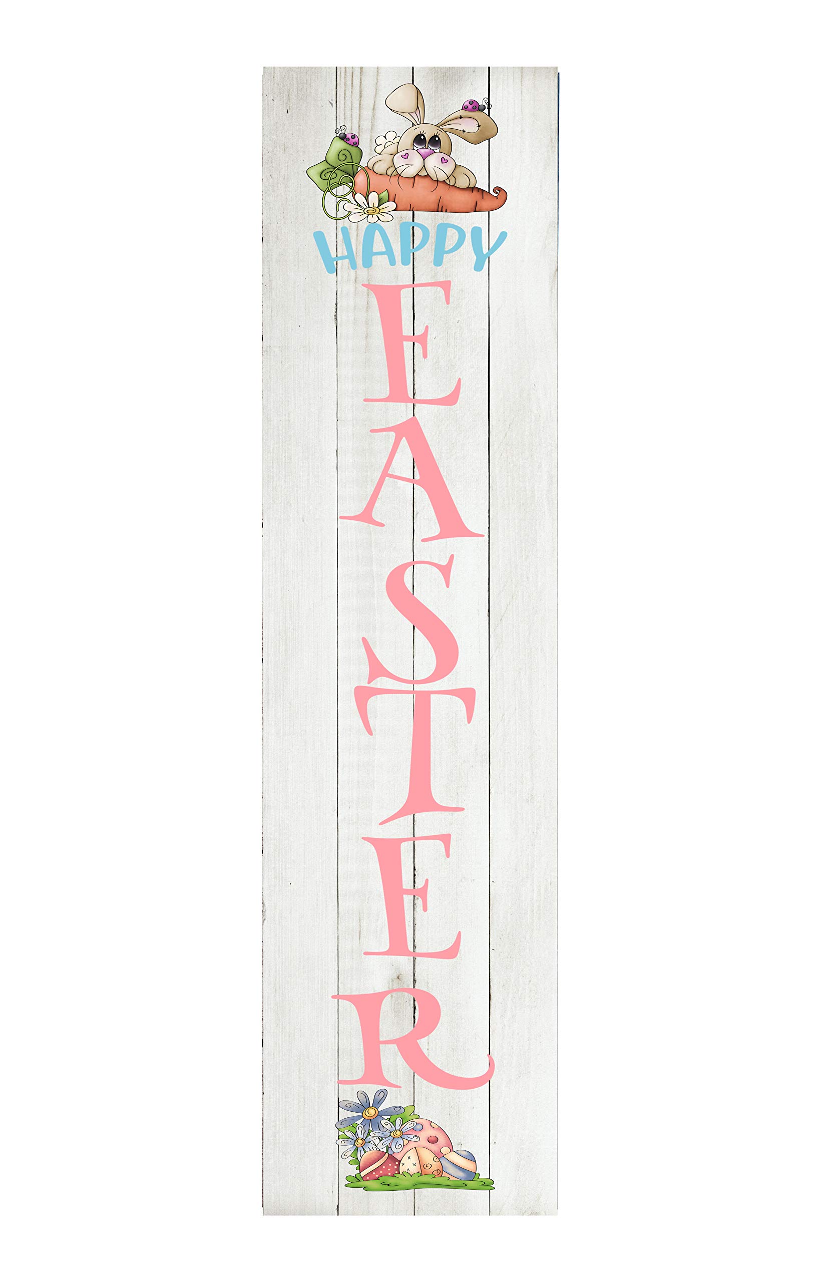 Unique Wooden Easter Rabbit with Carrot Sign - 24