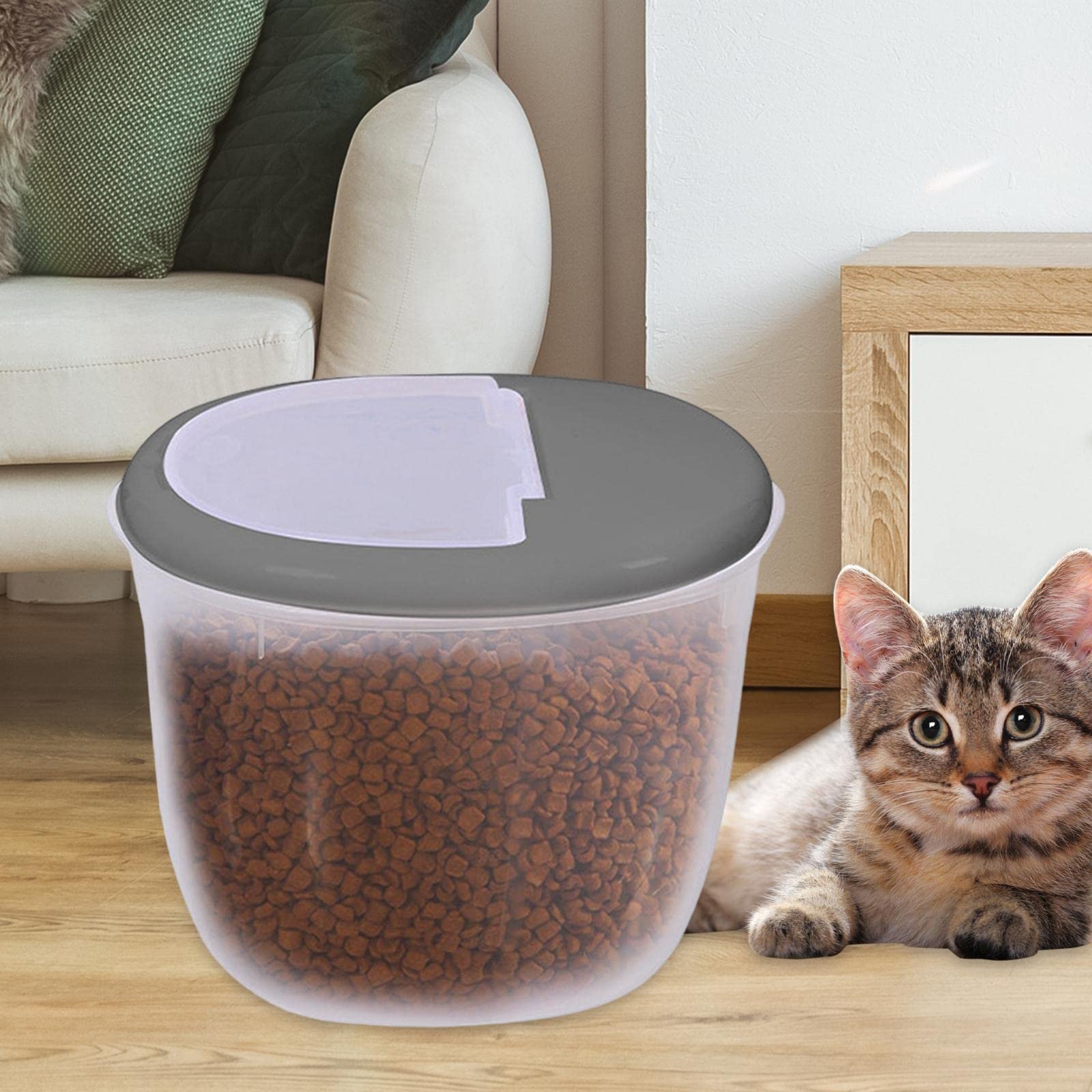 Enakshi® Large Pet Food Storage Container with Lid - 50LBS Capacity Airtight Dog & Cat Food Bin for Dry Food, Baking Supplies & Rice - Gray | Perfect for Kitchen, Pantry & Pet Feeding Areas | Dishwasher Safe & BPA Free