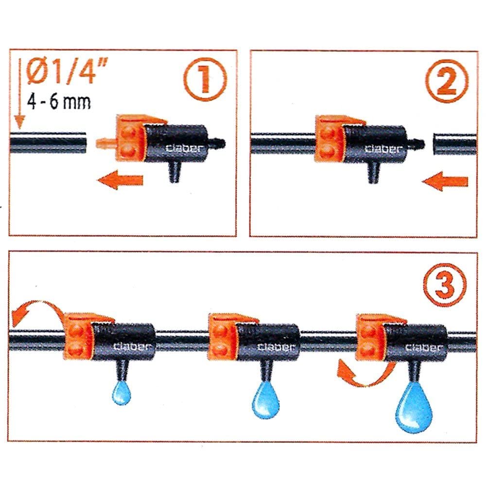 Claber Rainjet 91217 6-Line 10 Drip Irrigation Kit - Garden Watering System Accessories for Efficient Plant Hydration | Perfect for Lawns, Flower Beds & Vegetable Gardens