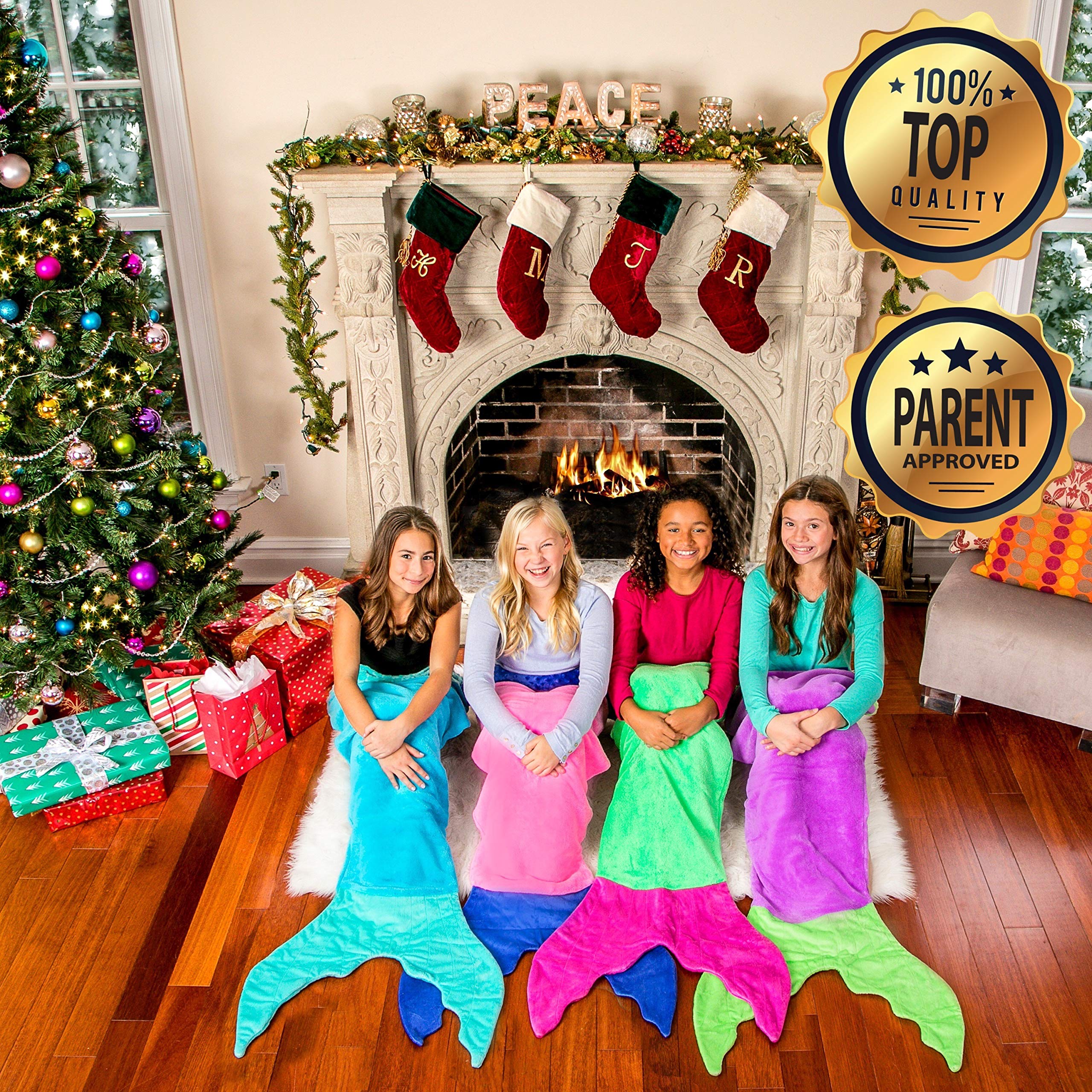Blankie Tails Mermaid Blanket - Soft Double Sided Minky Fleece Wearable Blanket for Adults & Kids | Cozy Gift for Bed, Sofa & Movie Nights
