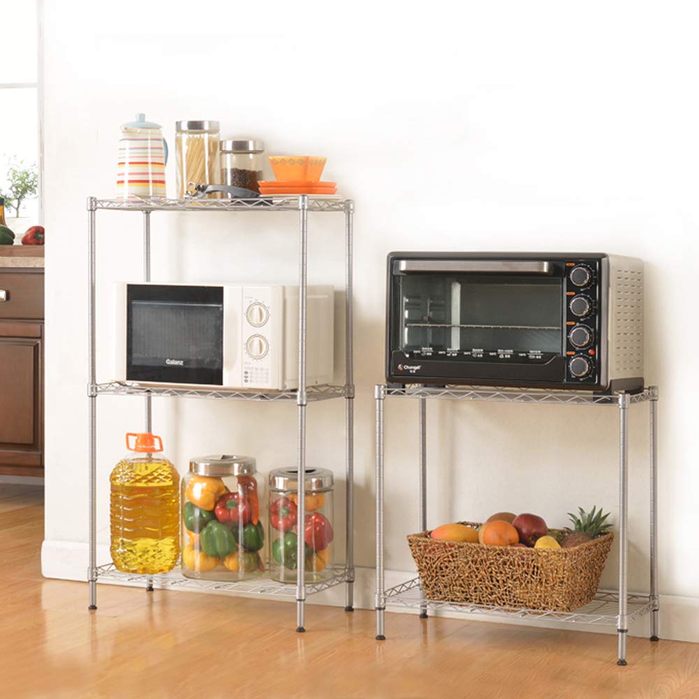 5-Tier Heavy Duty Metal Wire Storage Shelf - Space-Saving Organizer for Kitchen, Pantry, Living Room, Garage & Office - Durable Utility Rack for Home Organization & Storage Solutions