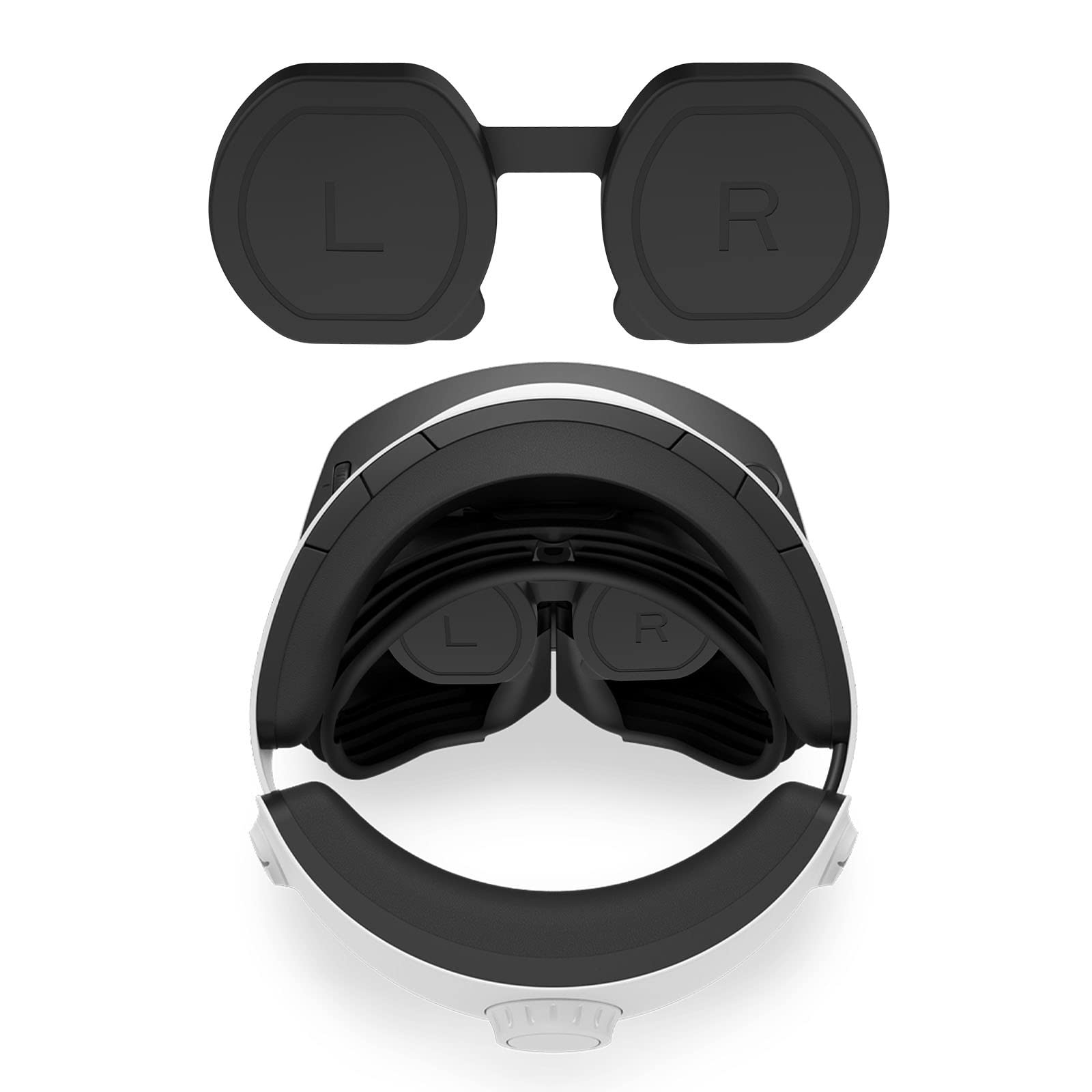 Sony PS VR2 Lens Cover - Silicone Anti-Scratch Protective Pad Accessories for Playstation VR2 Headset (Black) | Perfect for Gaming, VR Experiences & Lens Protection