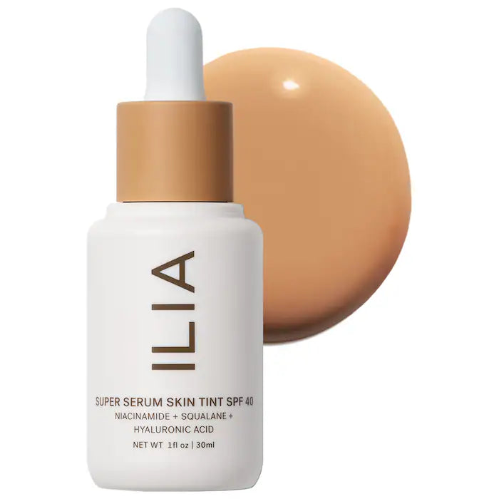 ILIA Super Serum Skin Tint SPF 40 - Lightweight Tinted Moisturizer with Skincare Benefits & Sun Protection | Perfect for Daily Wear, Natural Makeup Look & Sun Defense