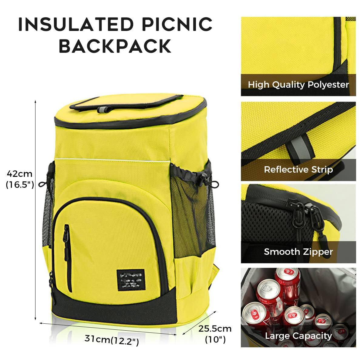 30L Insulated Cooler Backpack - Leakproof Thermal Picnic Bag for Camping, Hiking & Outdoor Adventures | Large Capacity Cool Bag Rucksack