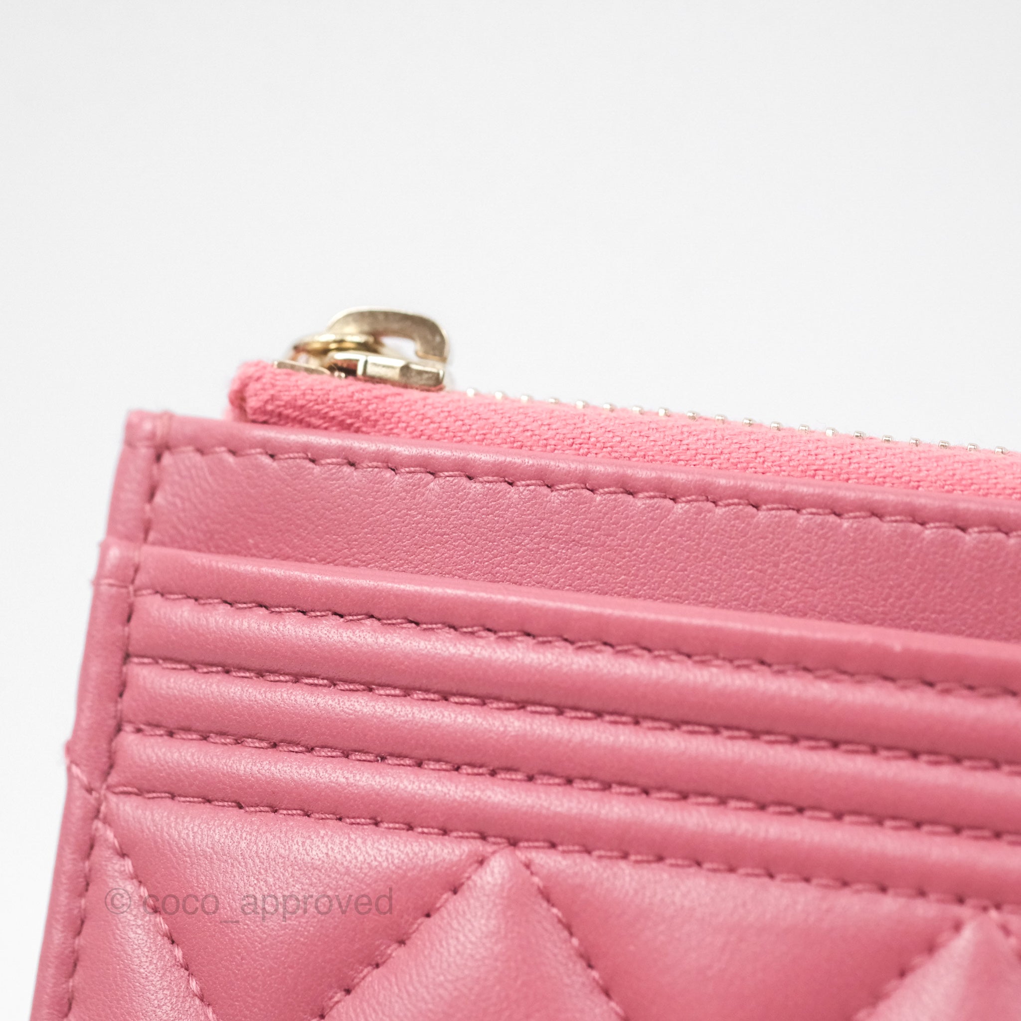Chanel Boy Long Pouch Wallet in Dusty Pink Lambskin with Aged Gold Hardware - Luxury Crossbody Bag for Women, Perfect for Date Night & Evening Events