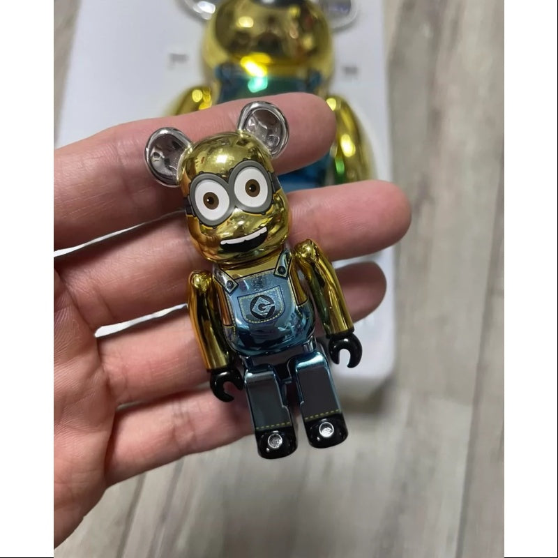 Bearbrick Minions Dave 400% & 100% Be@rbrick 2024 Limited Edition Collectible Figure - Perfect for Anime Fans, Home Decor, and Gift Giving