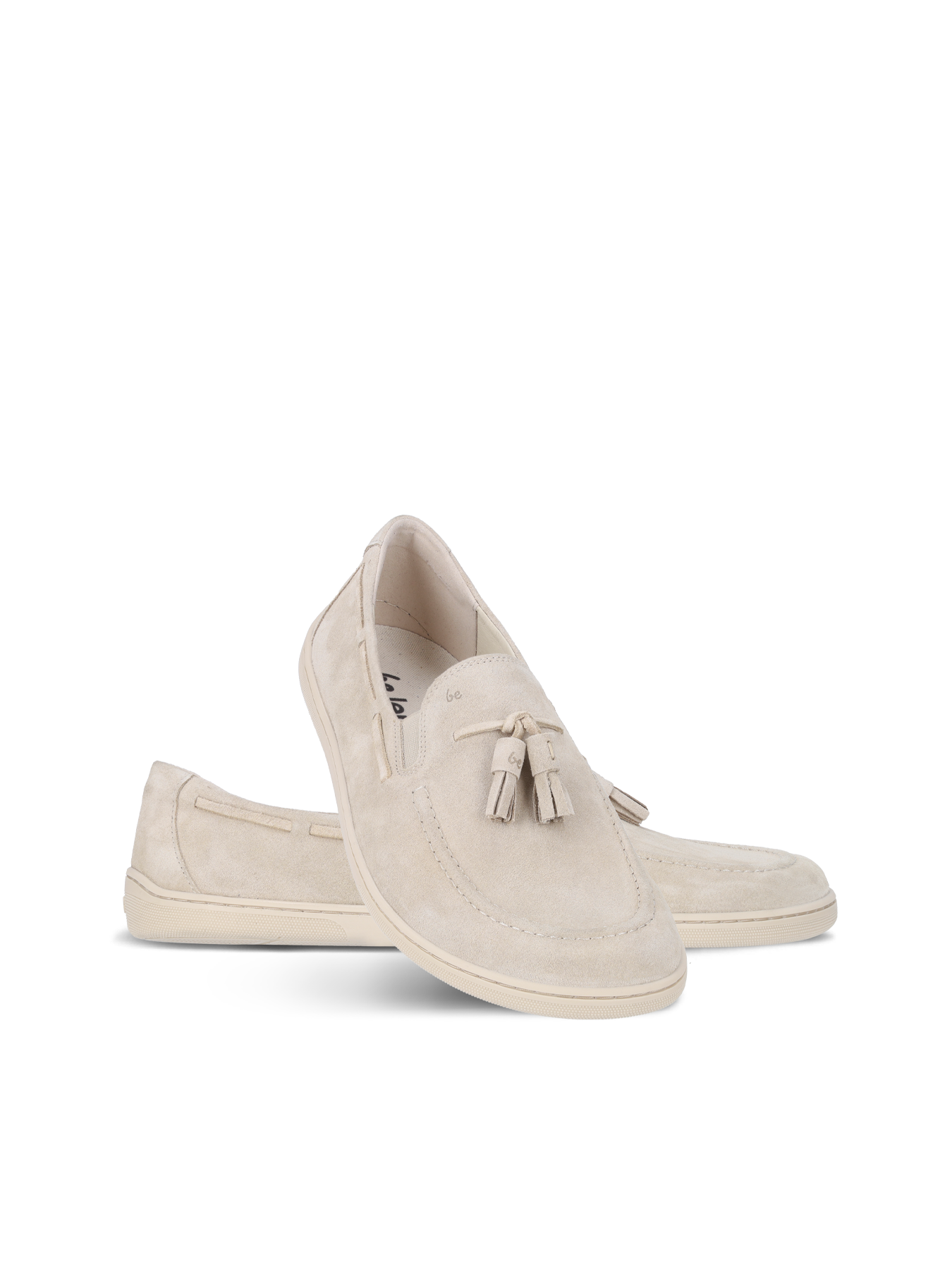 Barefoot Moccasins Be Lenka Portsiders - Men's Comfortable Minimalist Leather Shoes in Beige | Perfect for Indoor/Outdoor Wear & Natural Foot Movement