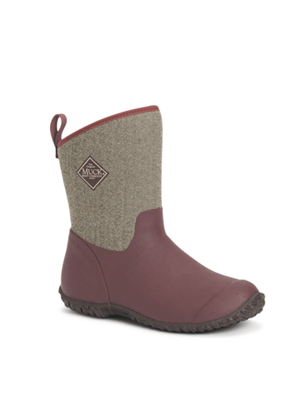 Muck WM2 9TW Women's Muckster II Mid Boots - Waterproof Rubber Rain & Garden Shoes for Outdoor Activities, Hiking, and Yard Work - Rum Raisin Color