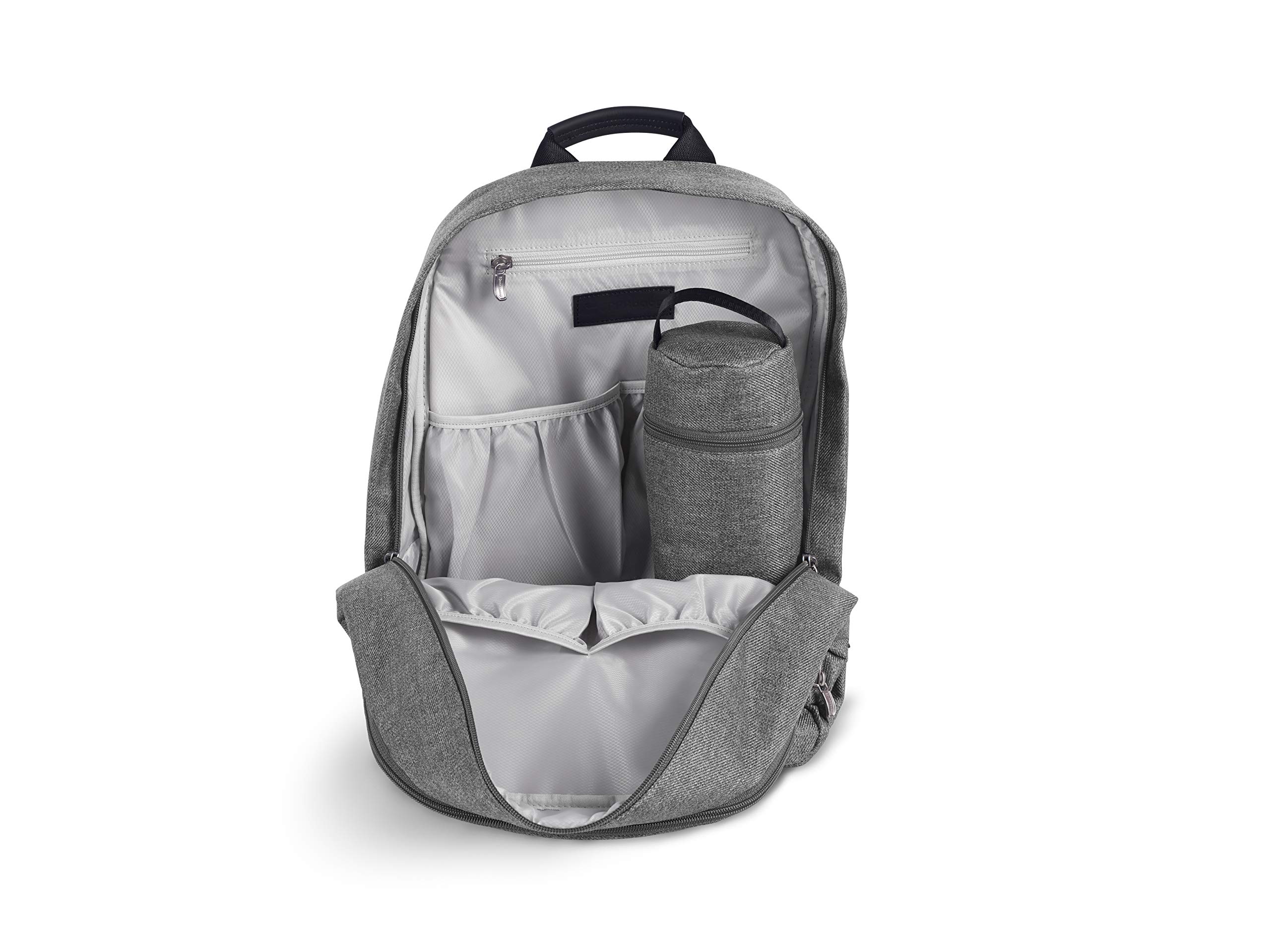 UPPAbaby Diaper Changing Backpack - JORDAN (Charcoal Melange/Black Leather) | Stylish Baby Essentials for Travel, Outings & Daily Use