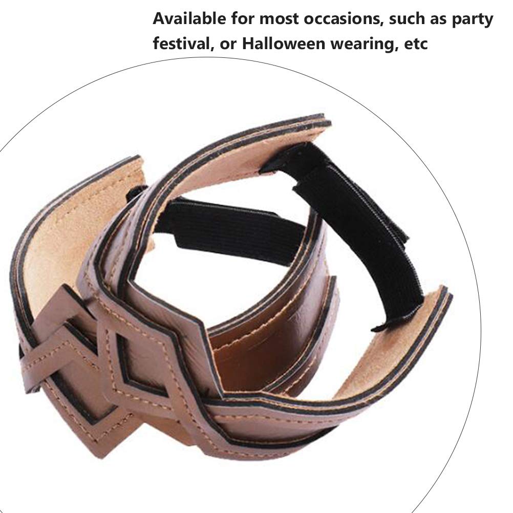 PRETYZOOM Medieval Viking Arm Guards - Genuine Leather Bracelets for Men, Cosplay Costume Accessories, Pirate & Viking Theme Party Wear - Perfect for LARP, Renaissance Fairs, and Historical Reenactments