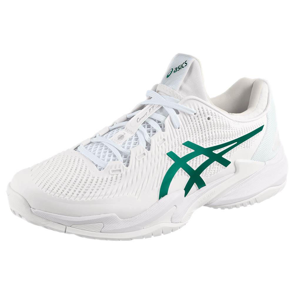 ASICS Men's Court FF 3 Novak Tennis Shoes - White/Pitch Green | High-Performance Tennis Footwear for Competitive Play & Training