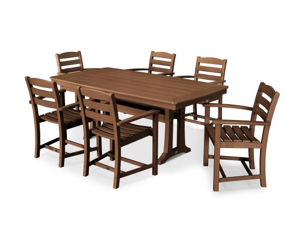 Polywood 7-Piece La Casa Arm Chair Dining Set – Outdoor Patio Furniture for Backyard, Garden, and Poolside Dining