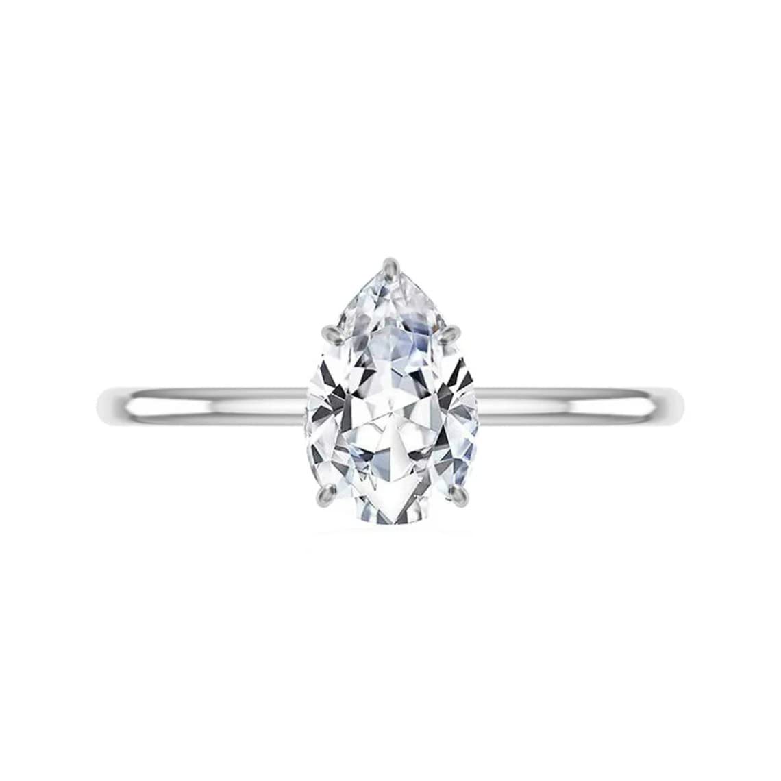 3 CT Pear Moissanite Engagement Ring - Vintage Wedding Eternity Band with 4-Prong Antique Setting in Sterling Silver - Perfect for Anniversaries, Proposals & Romantic Gifts for Her - Ideal for Bridal Jewelry, Special Occasions & Valentine's Day