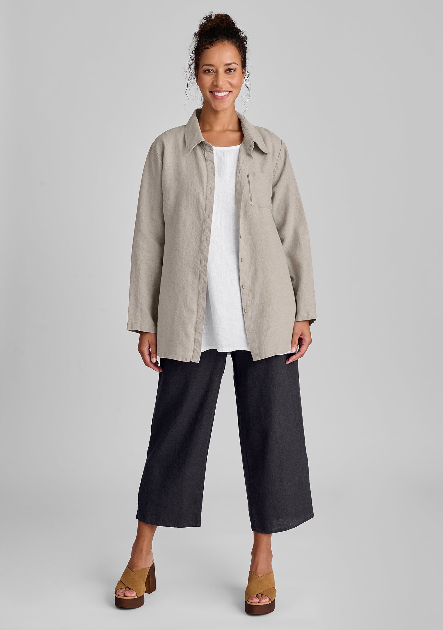 Stylish Bias Back Linen Shirt for Women - Breathable & Comfortable Summer Blouse - Perfect for Casual Outings & Beach Vacations - FINAL SALE